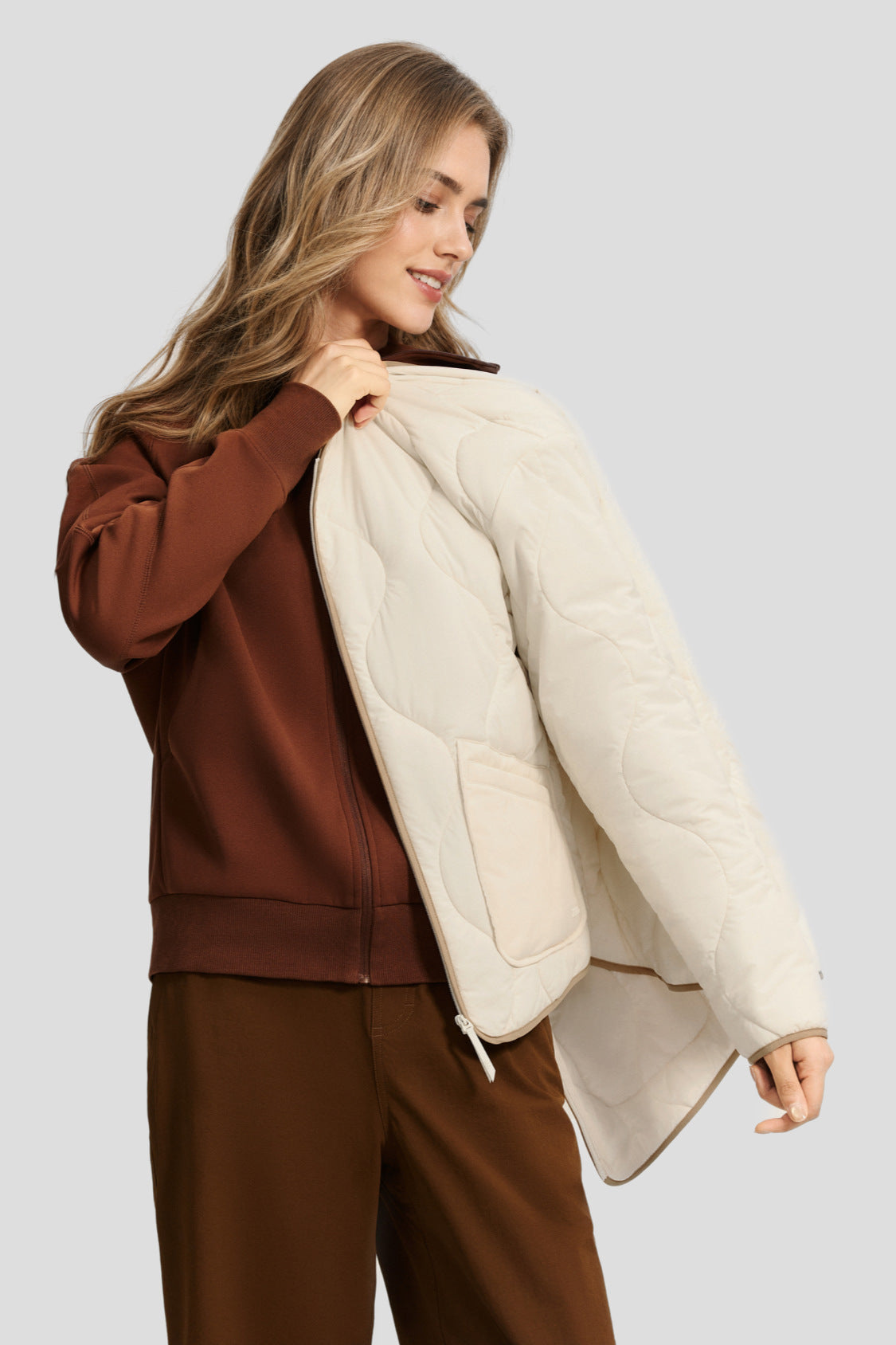 Women's Crew-Neck Insulated Jacket  (Mid Warmth) CL023
