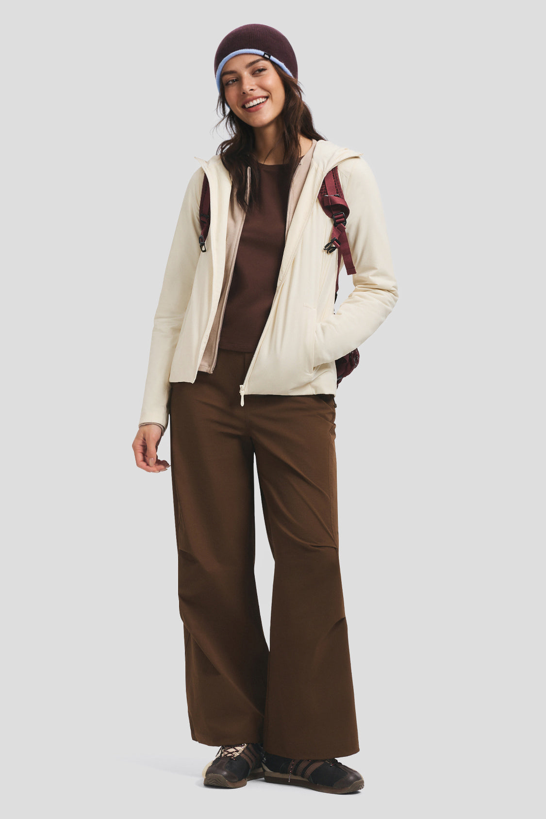 Women's Stretch Hooded Insulated Jacket (Light Warmth) EF005