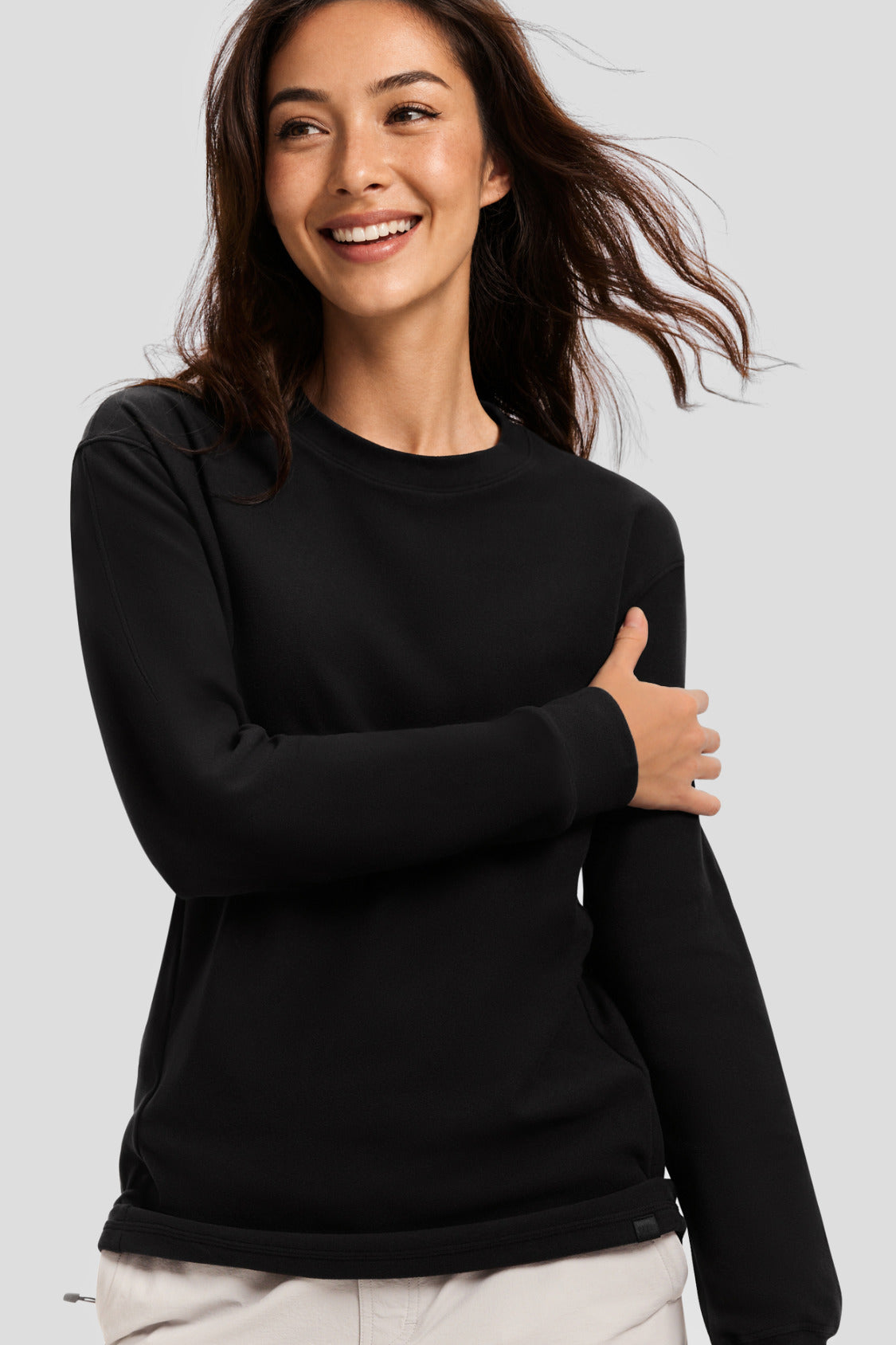 Unisex Stretch Fleece Long-Sleeve T-Shirt (Mid Warmth) PM043