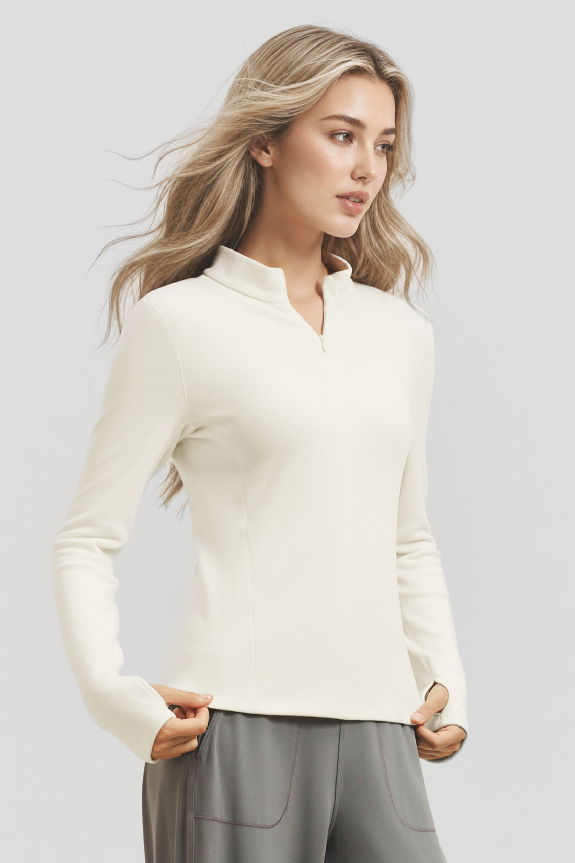 Women's High-Stretch Fleece Half-Zip Base Layer Top PM002/PM006