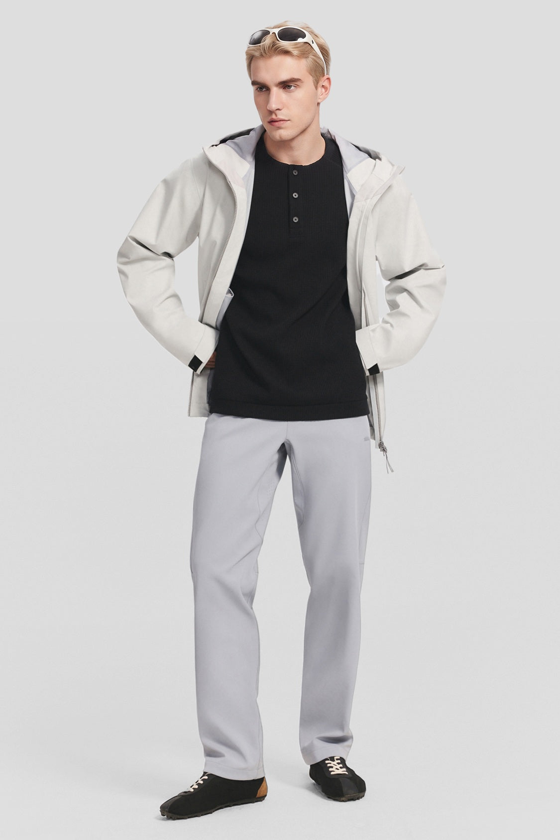 Men's Stretch Breathable Long-Sleeve Henley T-Shirt CT014