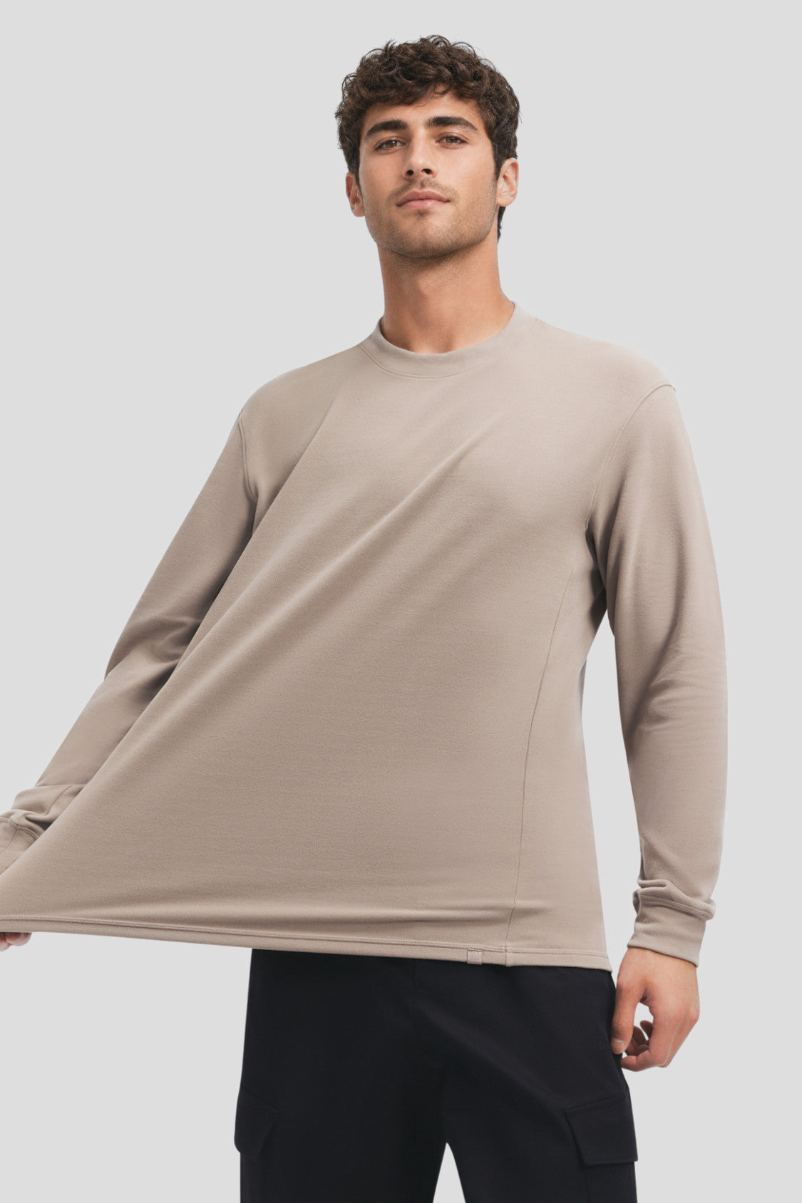 Unisex Stretch Fleece Long-Sleeve T-Shirt (Mid Warmth) PM043
