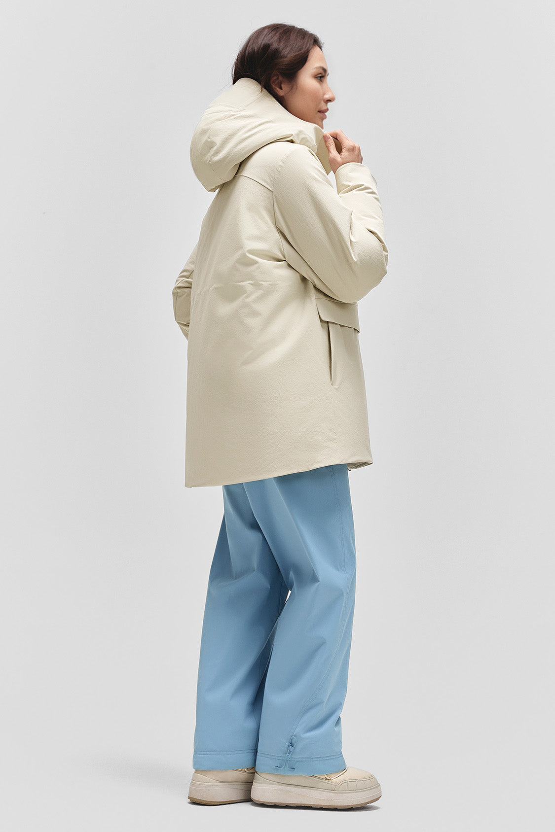 StormCurve – Women’s Windproof Waist-Cinched Down Coat (Mid-Length, Extreme Warmth)