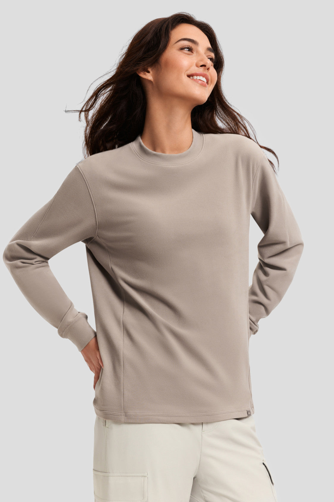 Unisex Stretch Fleece Long-Sleeve T-Shirt (Mid Warmth) PM043