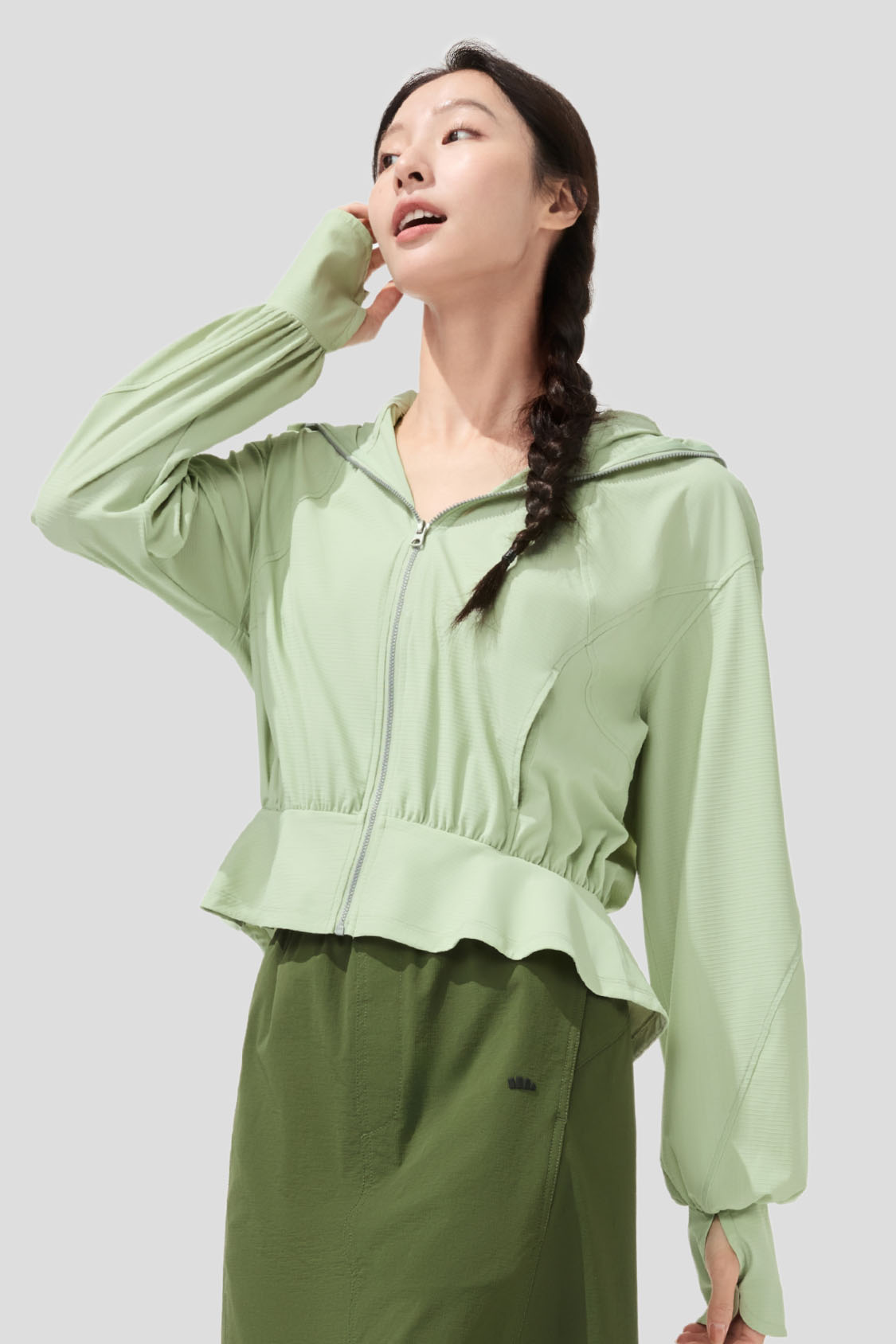 beneunder women's sun protection jacket #color_green