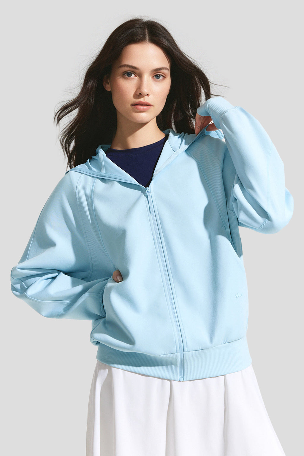 Sun Protection Zip-Up Jacket UPF50+ – Lightweight Windproof Hoodie