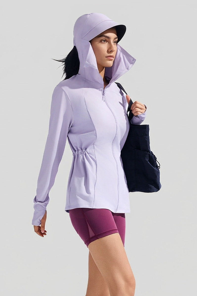 Women's Cinched Waist Sun Protection Jacket UPF 200+ AL009