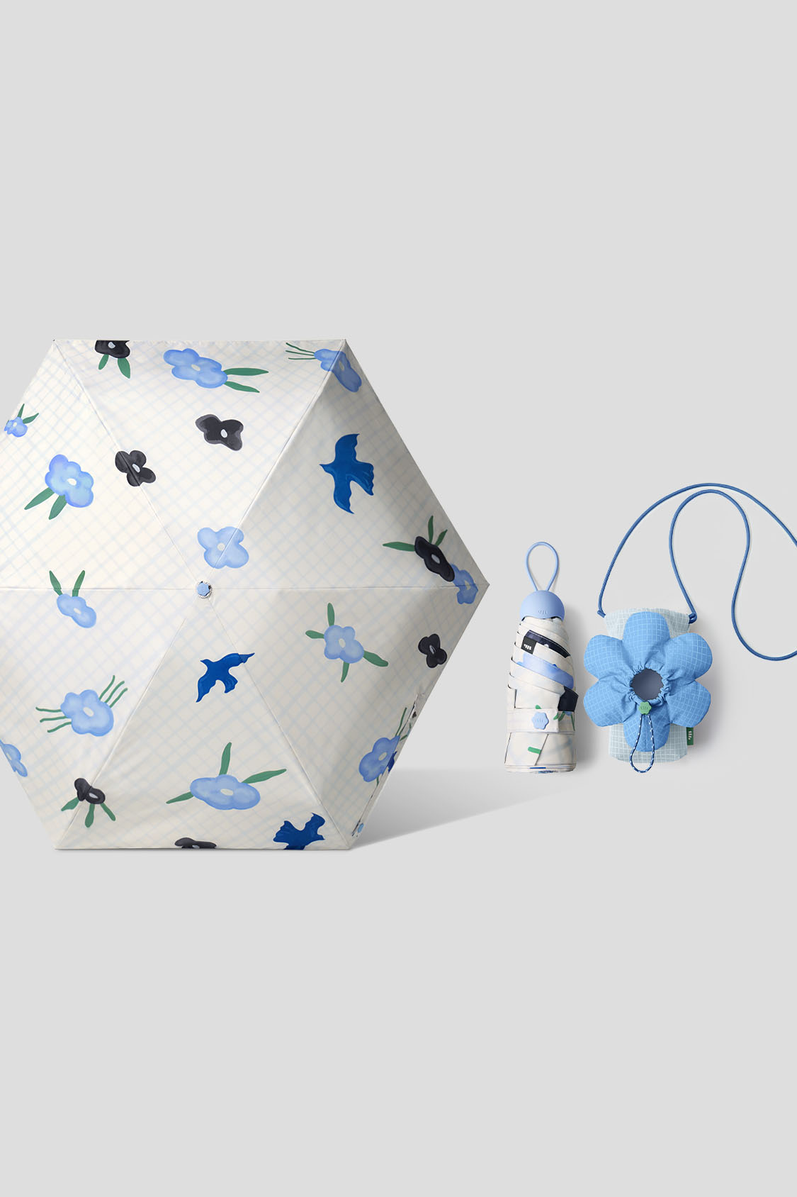 折叠 - 五折防晒伞 UPF50+