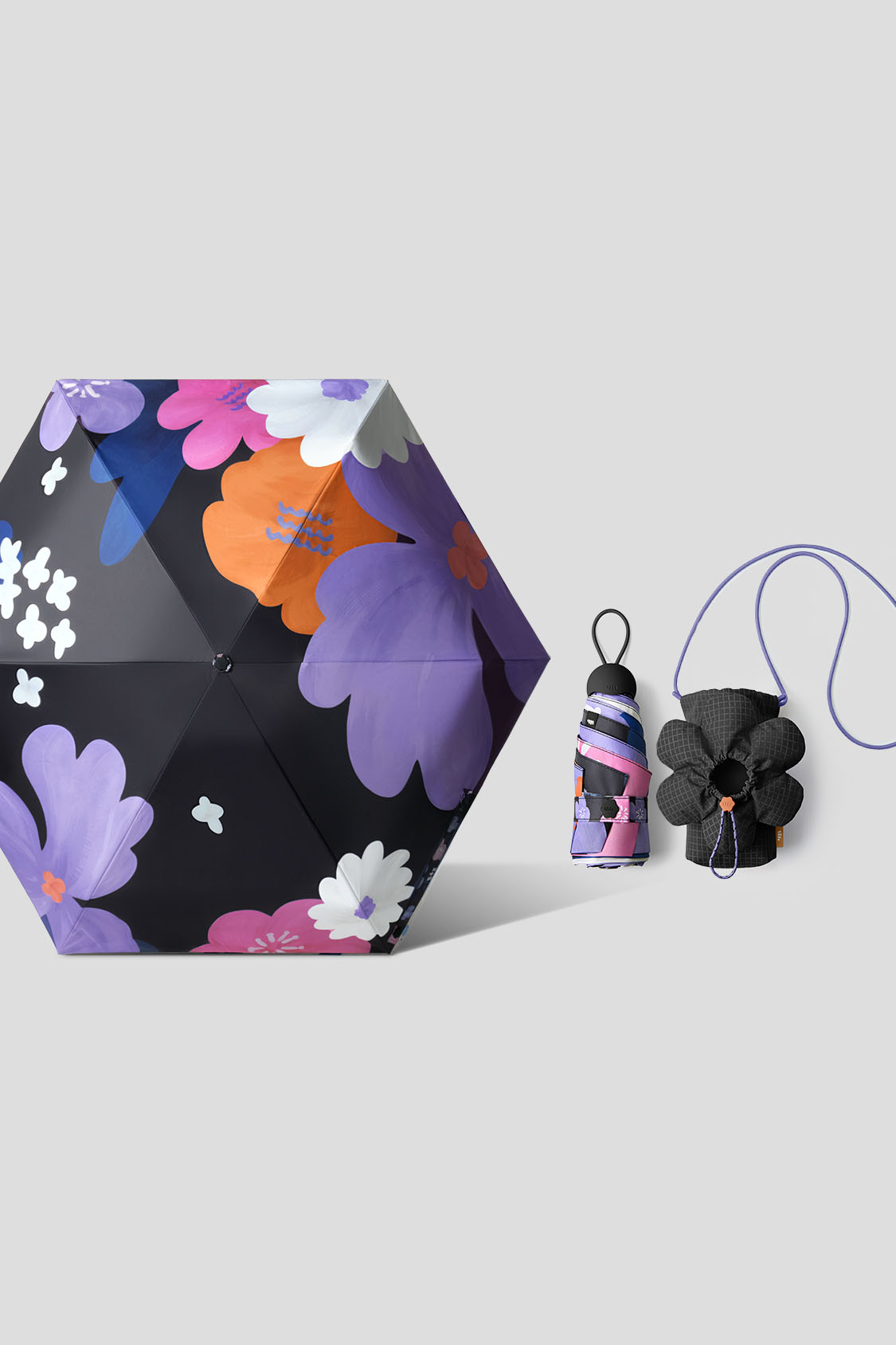 折叠 - 五折防晒伞 UPF50+