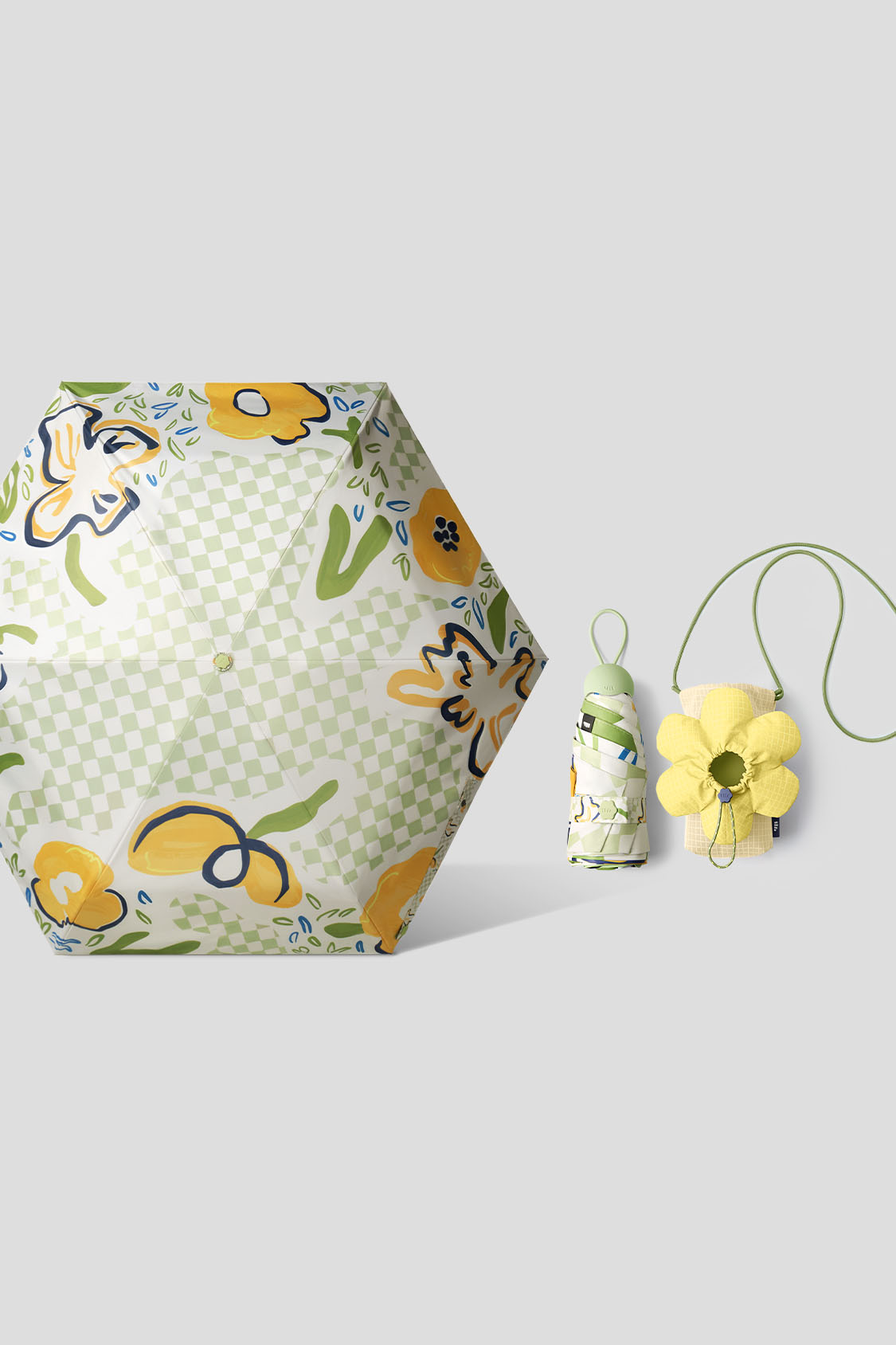 折叠 - 五折防晒伞 UPF50+