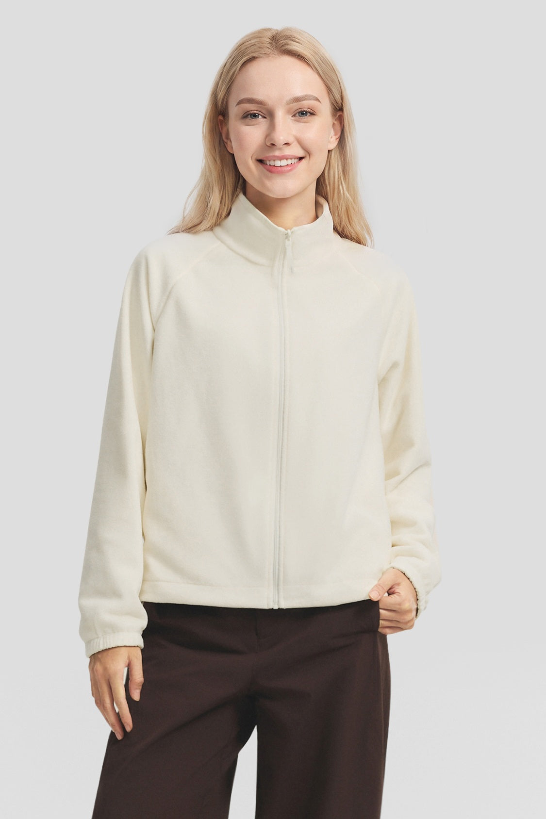 Women's Reversible Stand-Collar Micro Fleece Jacket (Mid Warmth) PM031
