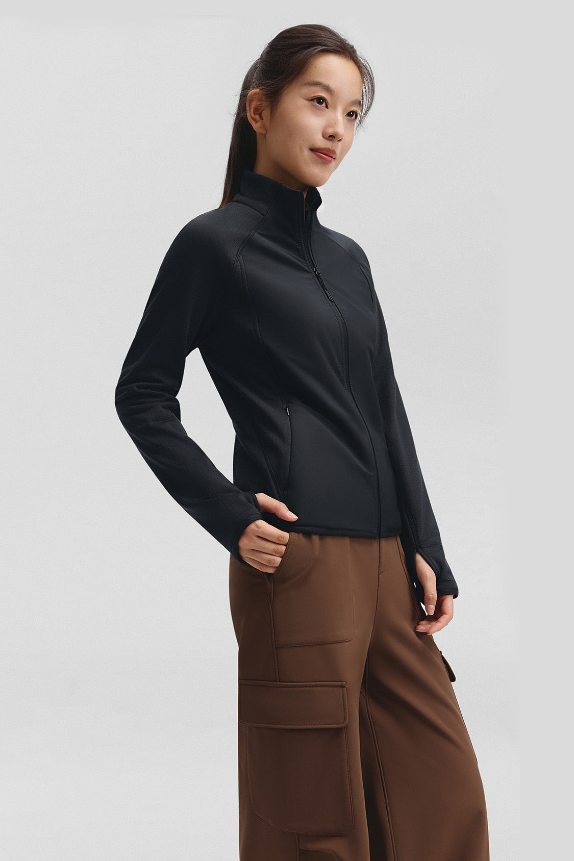 beneunder windhaven womens medium warmth windproof fleece jacket #color_black