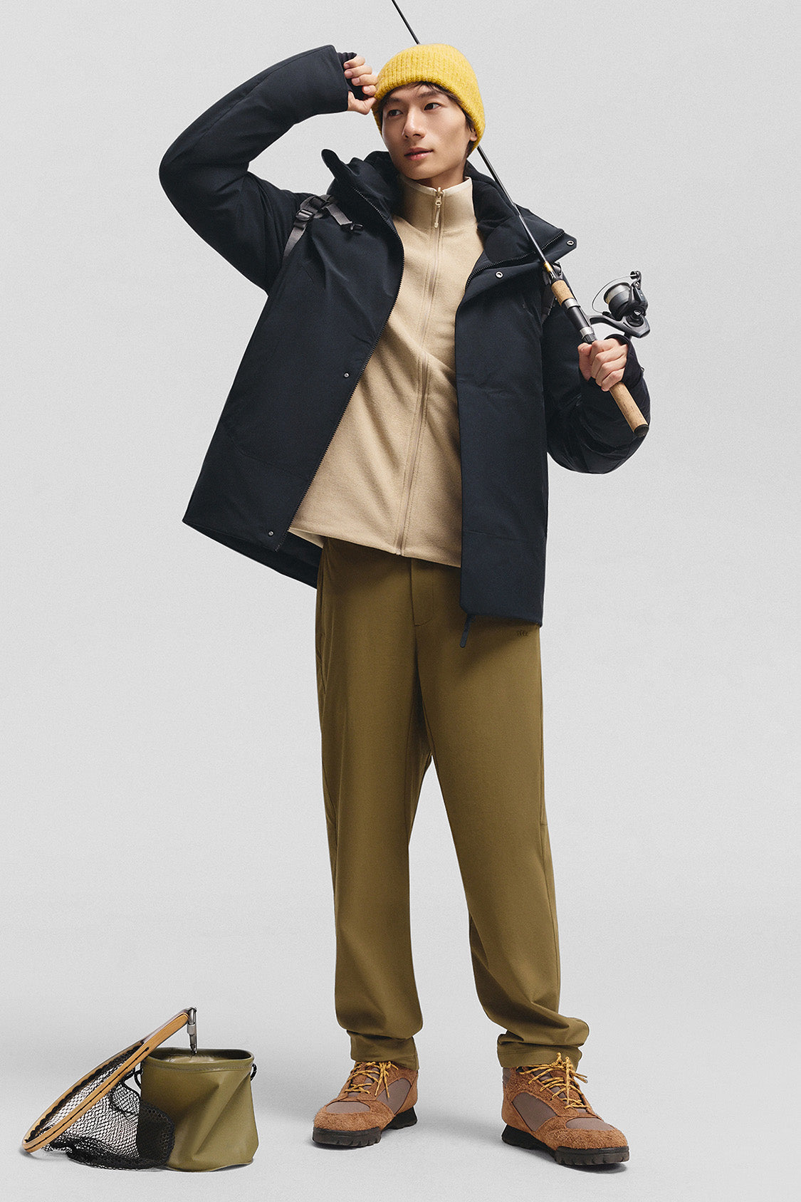 beneunder frostfort – men’s full-protection boxy down jacket (extra warm, long sleeve) #color_black