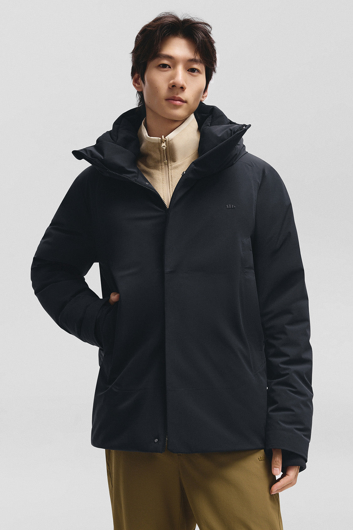 beneunder frostfort – men’s full-protection boxy down jacket (extra warm, long sleeve) #color_black