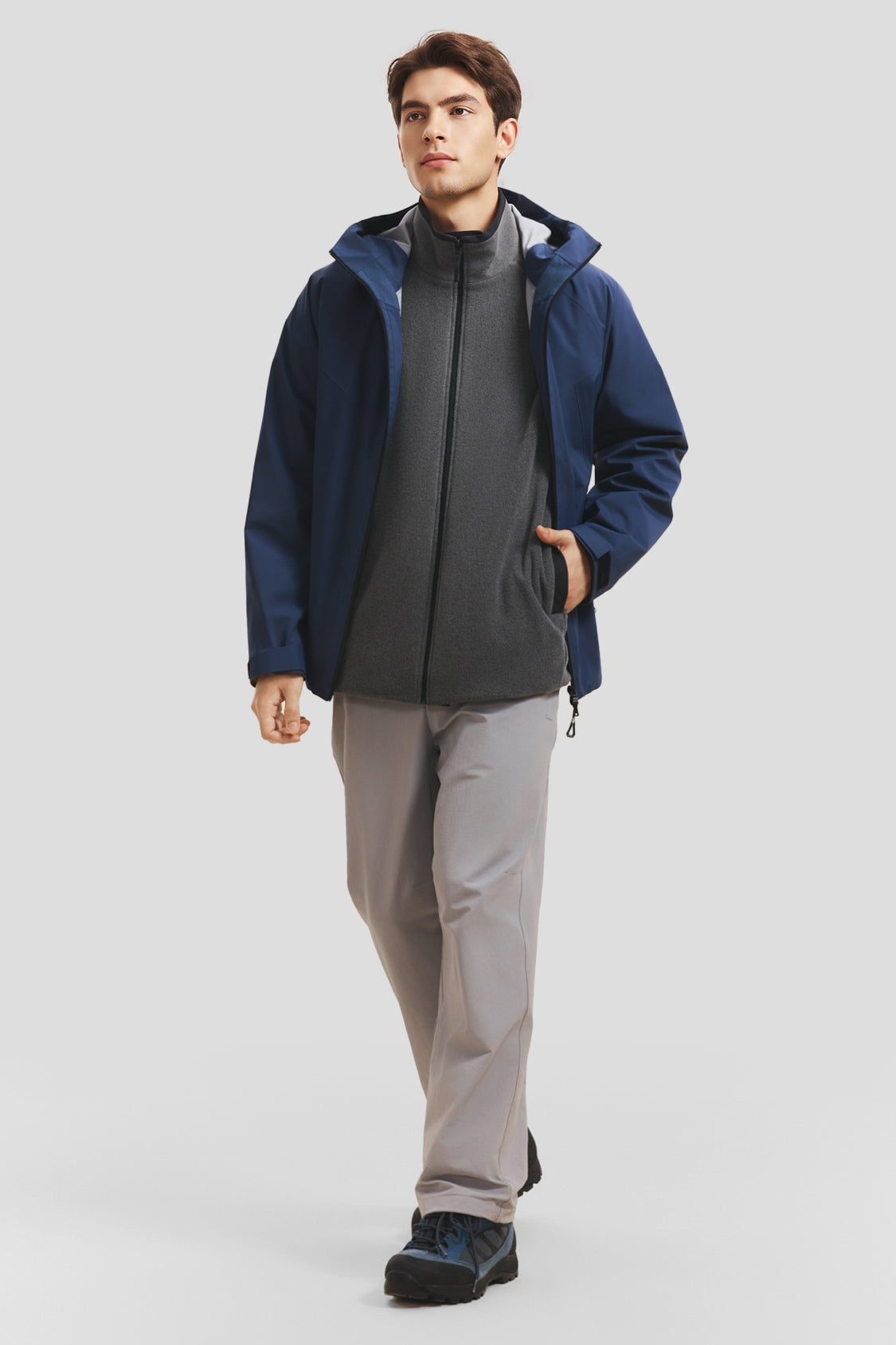 Herren-Wendejacke aus Microfleece mit Stehkragen (mittlere Wärme) PM036
