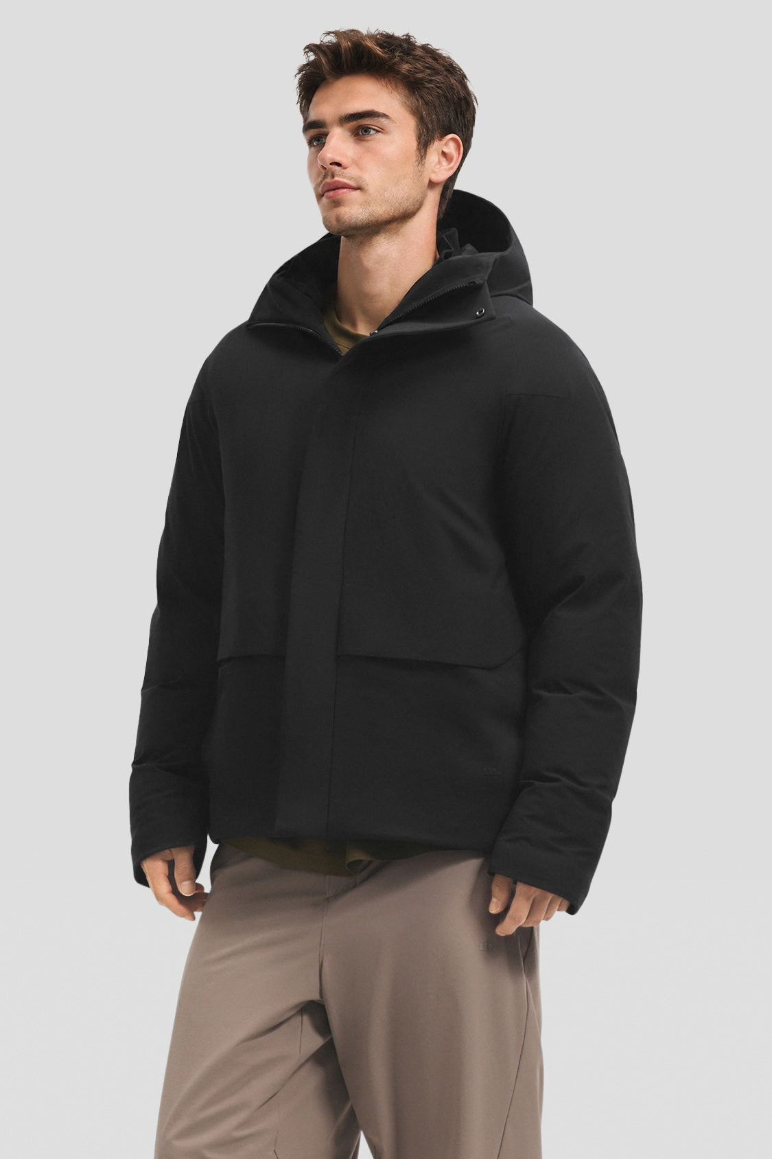 Men's Full-Coverage Stretch Hooded Down Jacket (Maximum Warmth) HD014