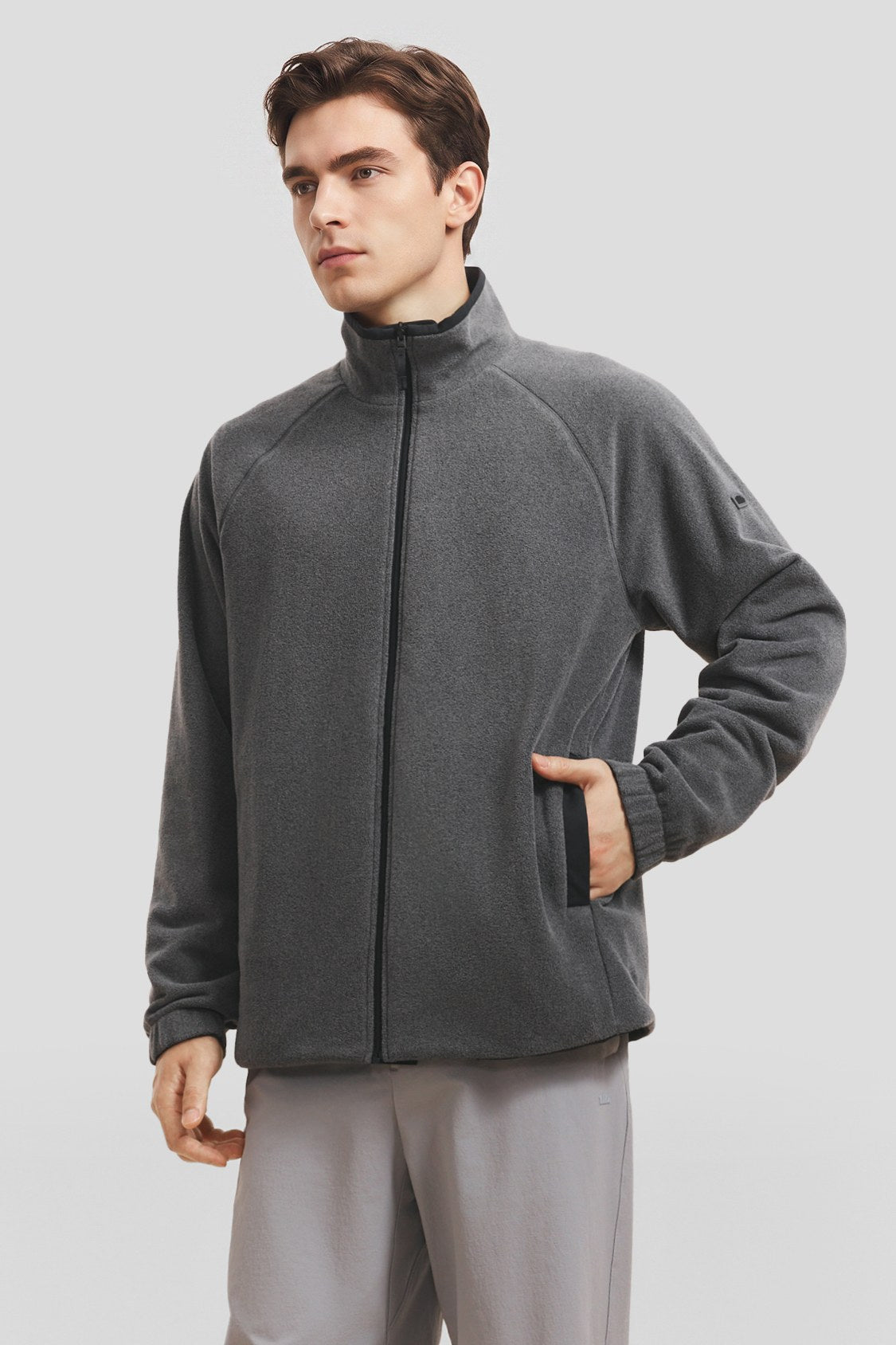 Herren-Wendejacke aus Microfleece mit Stehkragen (mittlere Wärme) PM036