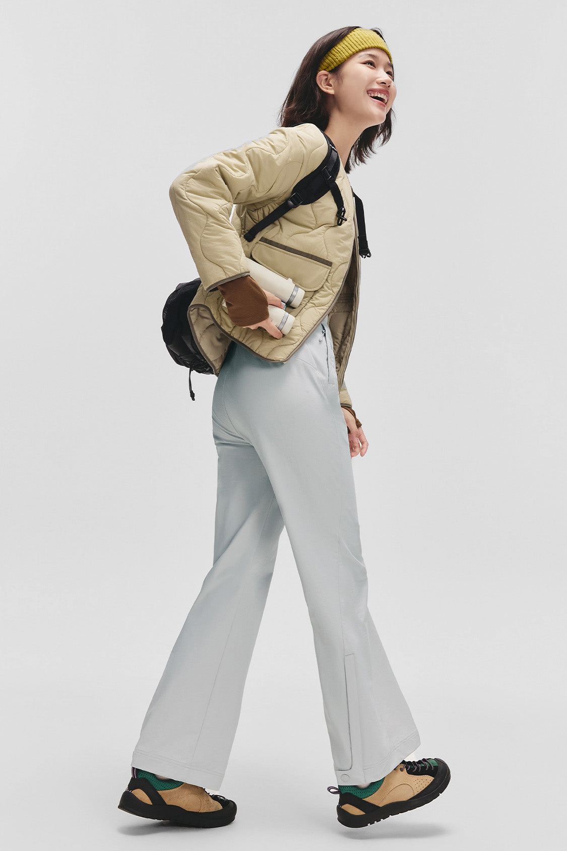 beneunder softflare womens softshell mini flare pants #color_blue gray