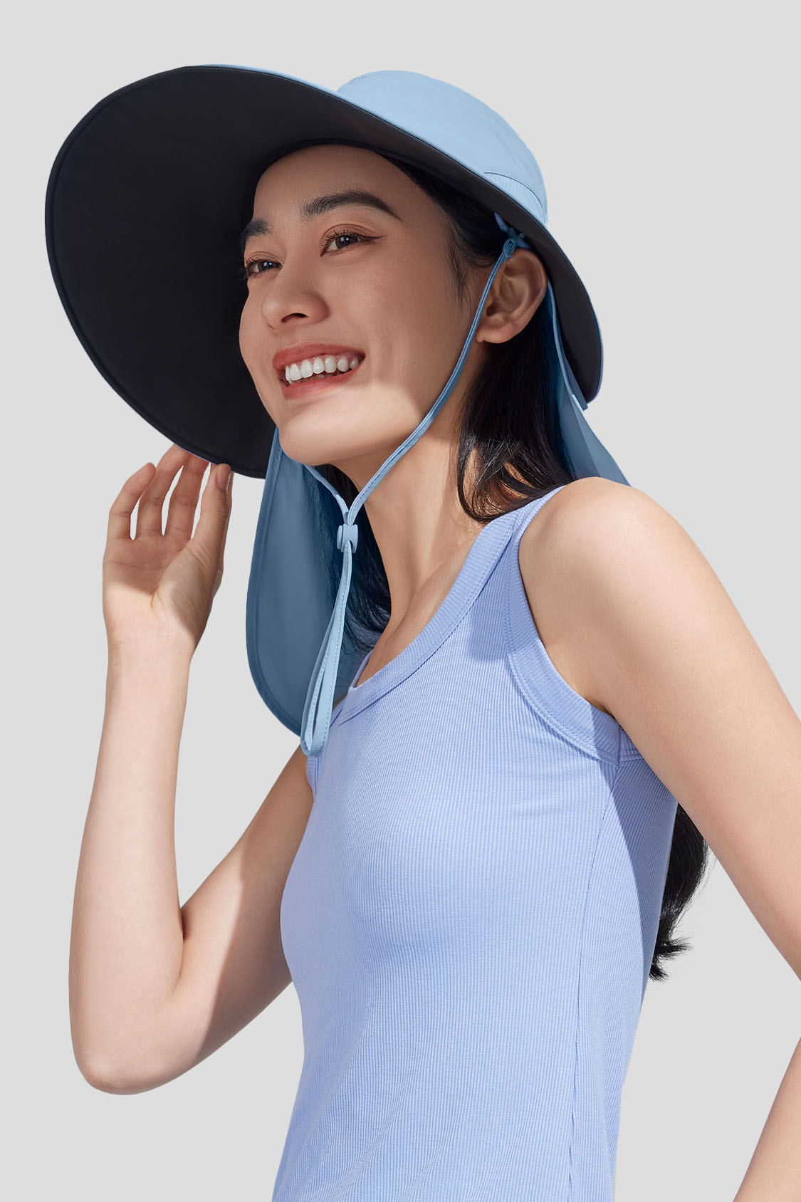 beneunder women's sun hats full coverge #color_blue river gray