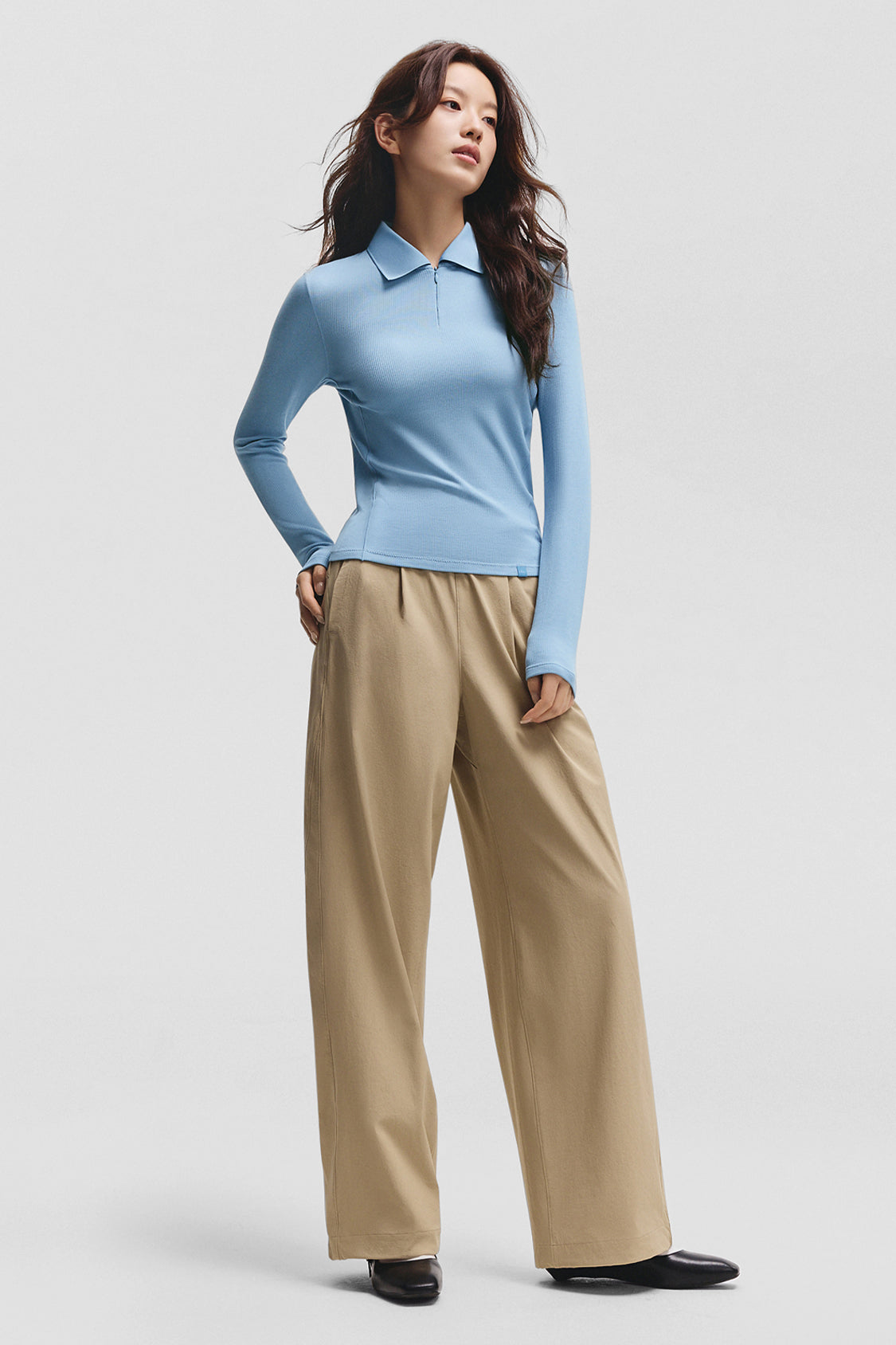 beneunder urbanpolo womens polo neck thermal base layer top #color_blue