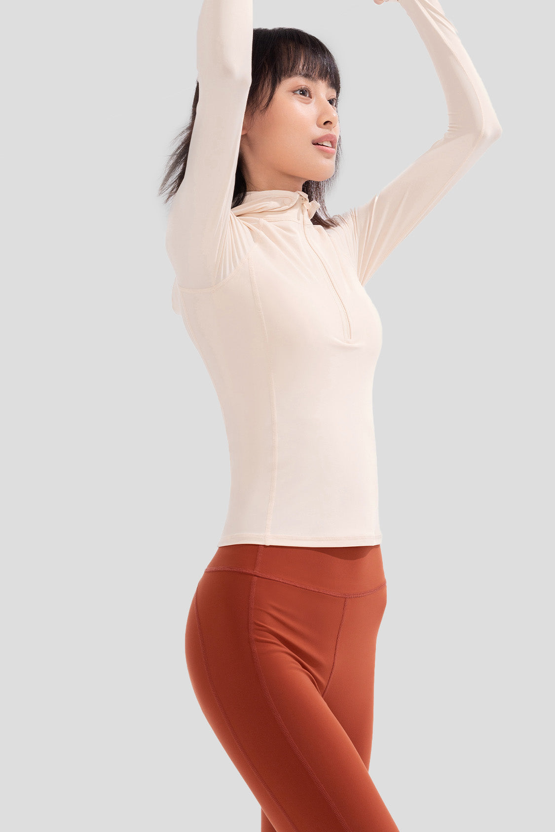 long sleeve swimsuit for women beneunder uv sun protection swimwear upf50 #color_tea mist apricot-black sparkle red
