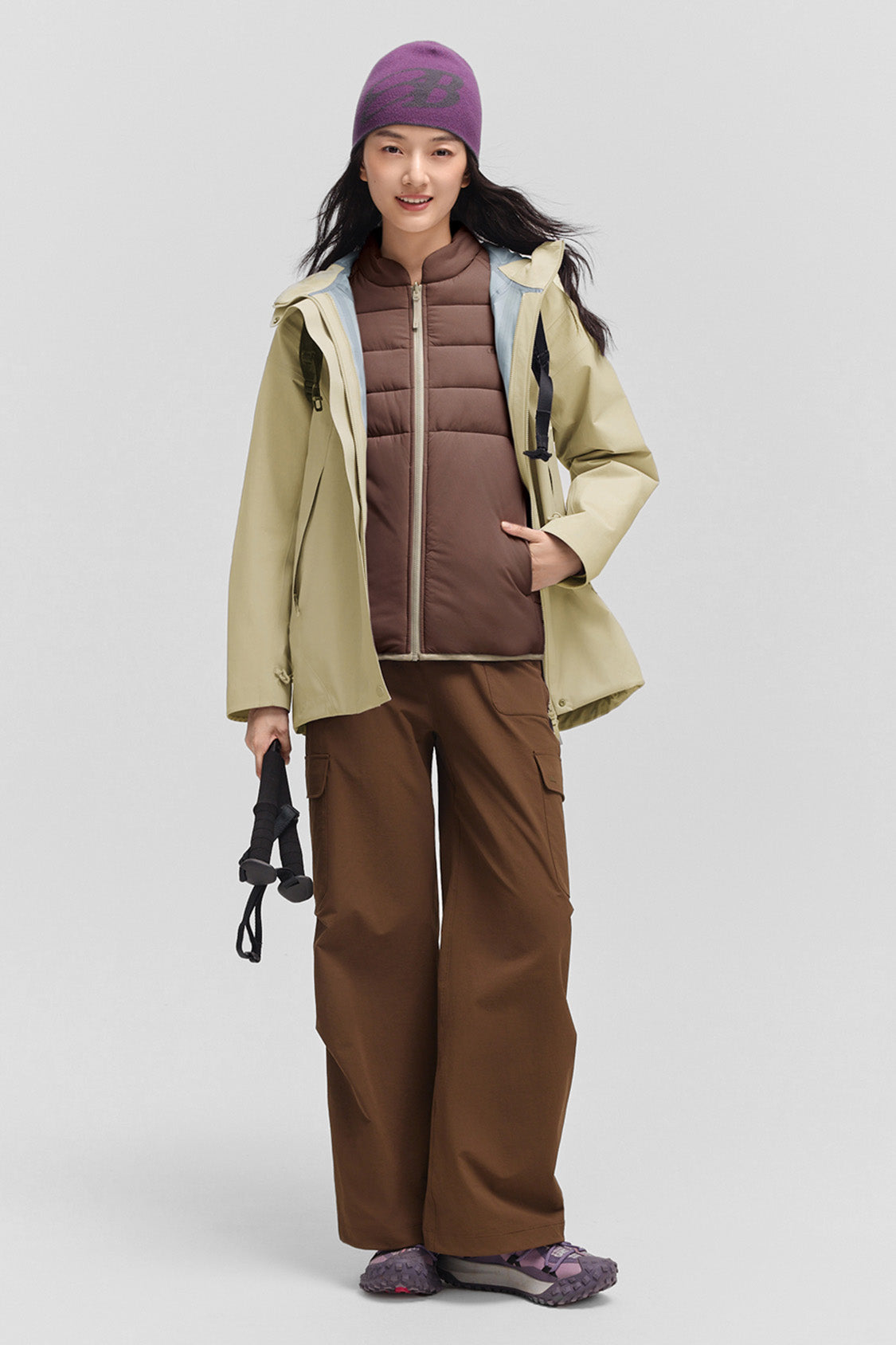 beneunder alpinecore – women’s insulated shell jacket (regular fit, warm liner) #color_brown