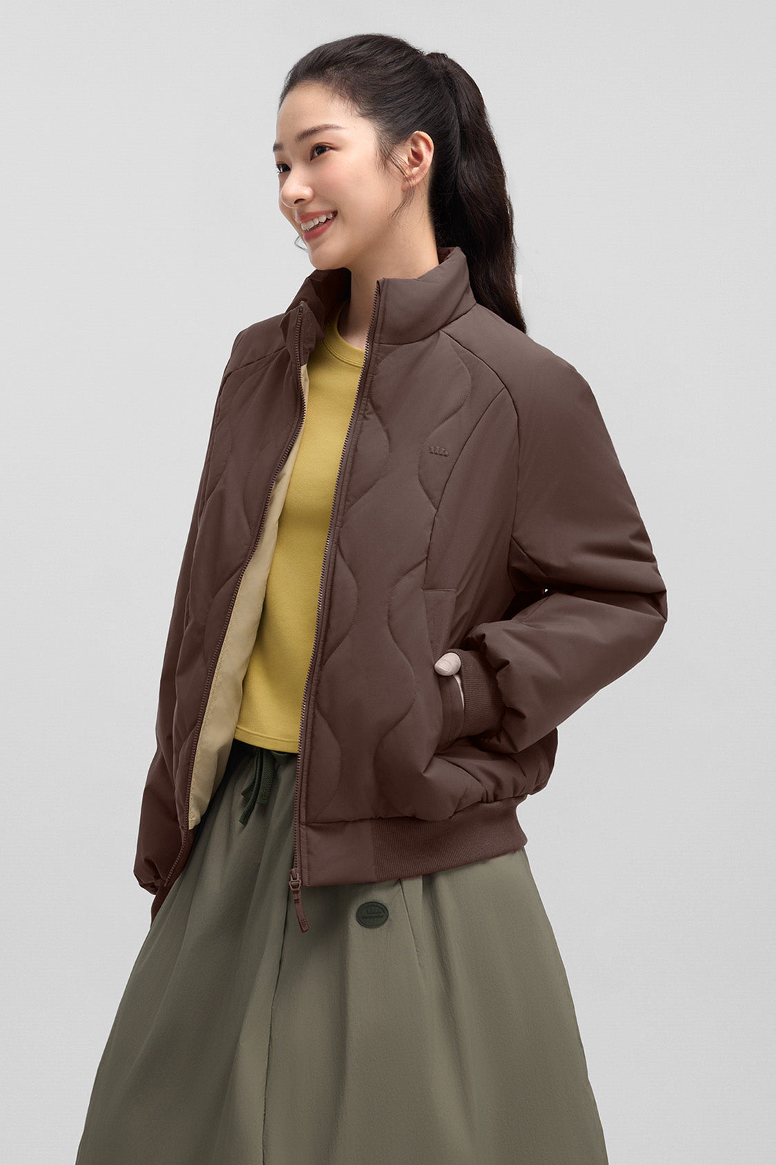 beneunder trailjacket womens medium warmth fleece jacket #color_brown