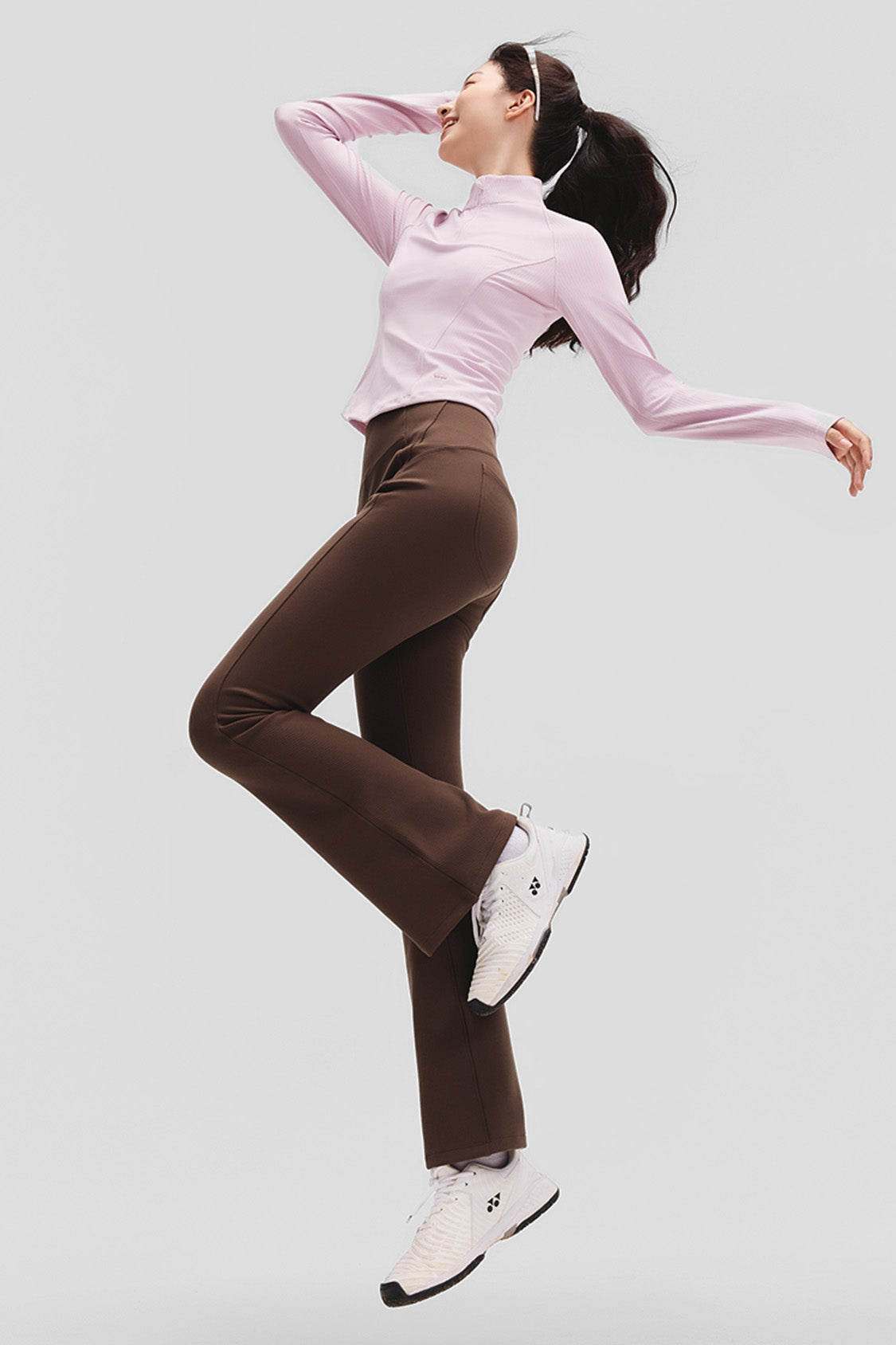 beneunder flareflex – women’s high-stretch thermal flare leggings #color_brown