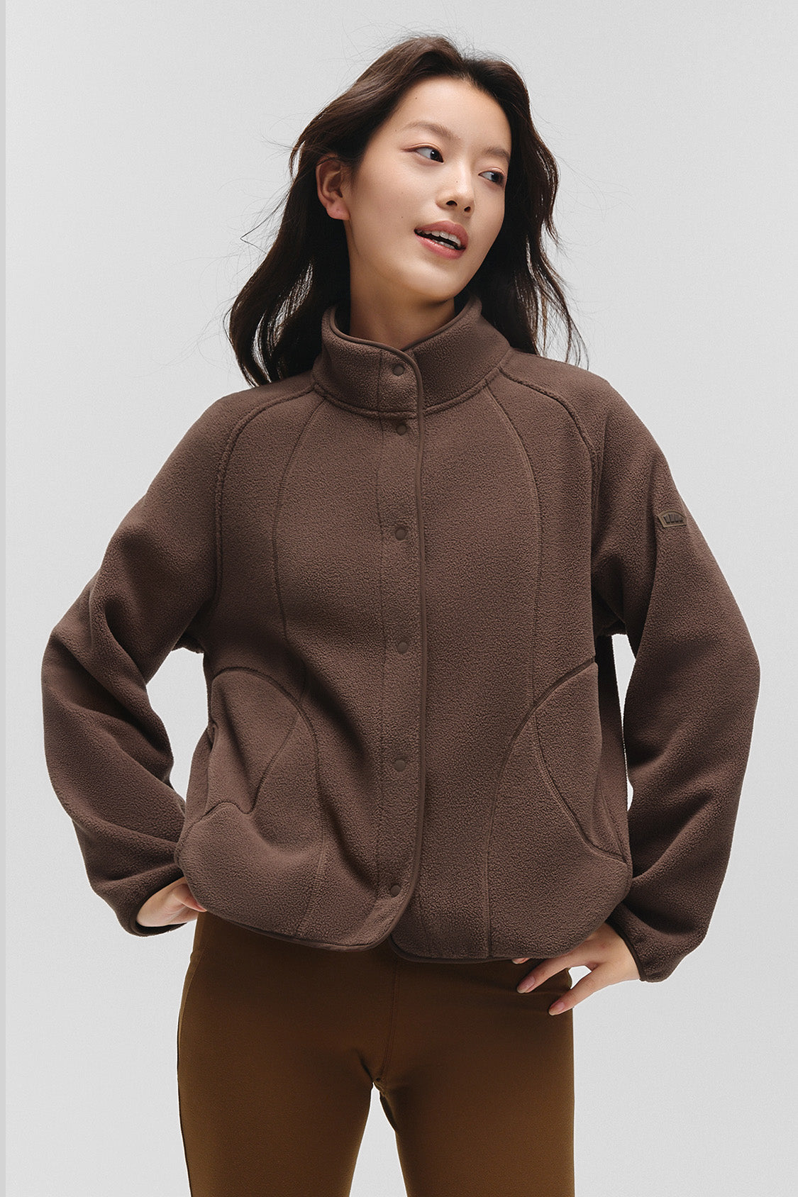 beneunder corefit womens light warmth regular fit fleece jacket#color_brown