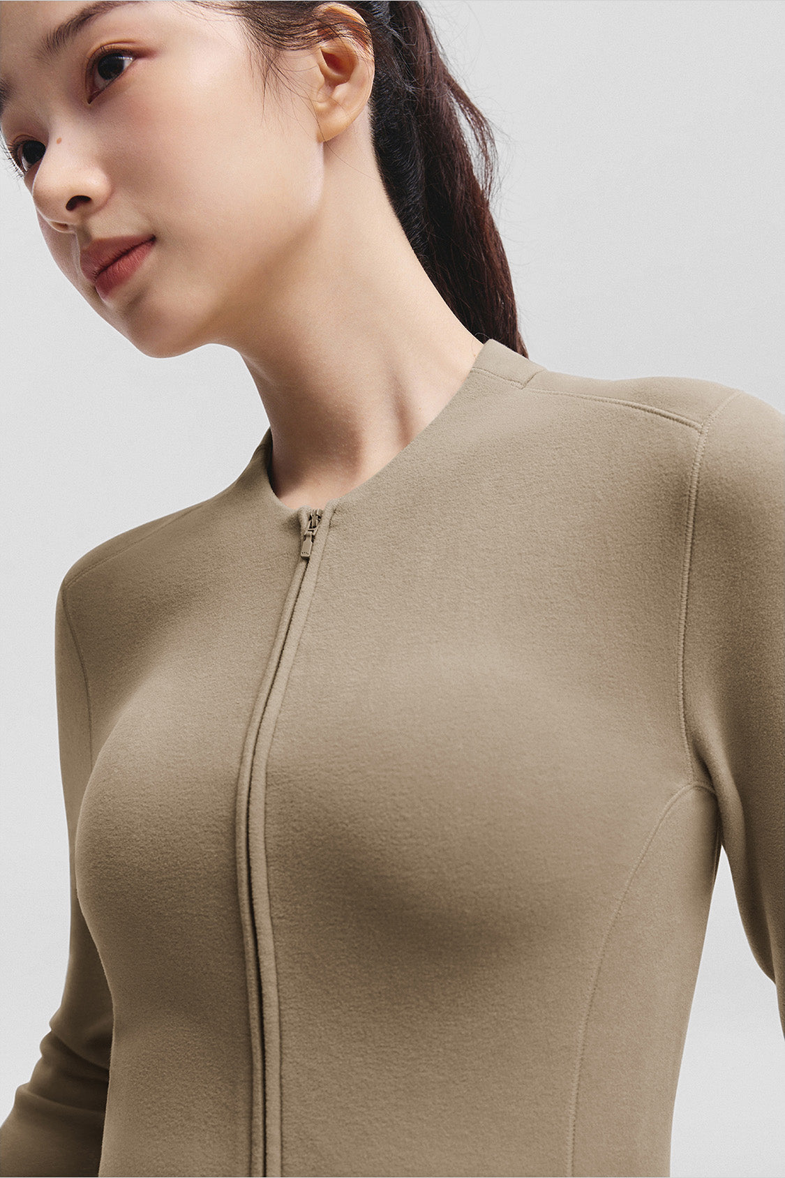 beneunder twintrail womens medium warmth double zip fleece base layer #color_brown