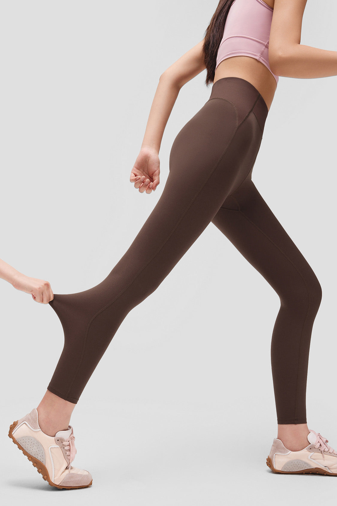 beneunder flexskin womens high stretch base layer leggings #color_brown