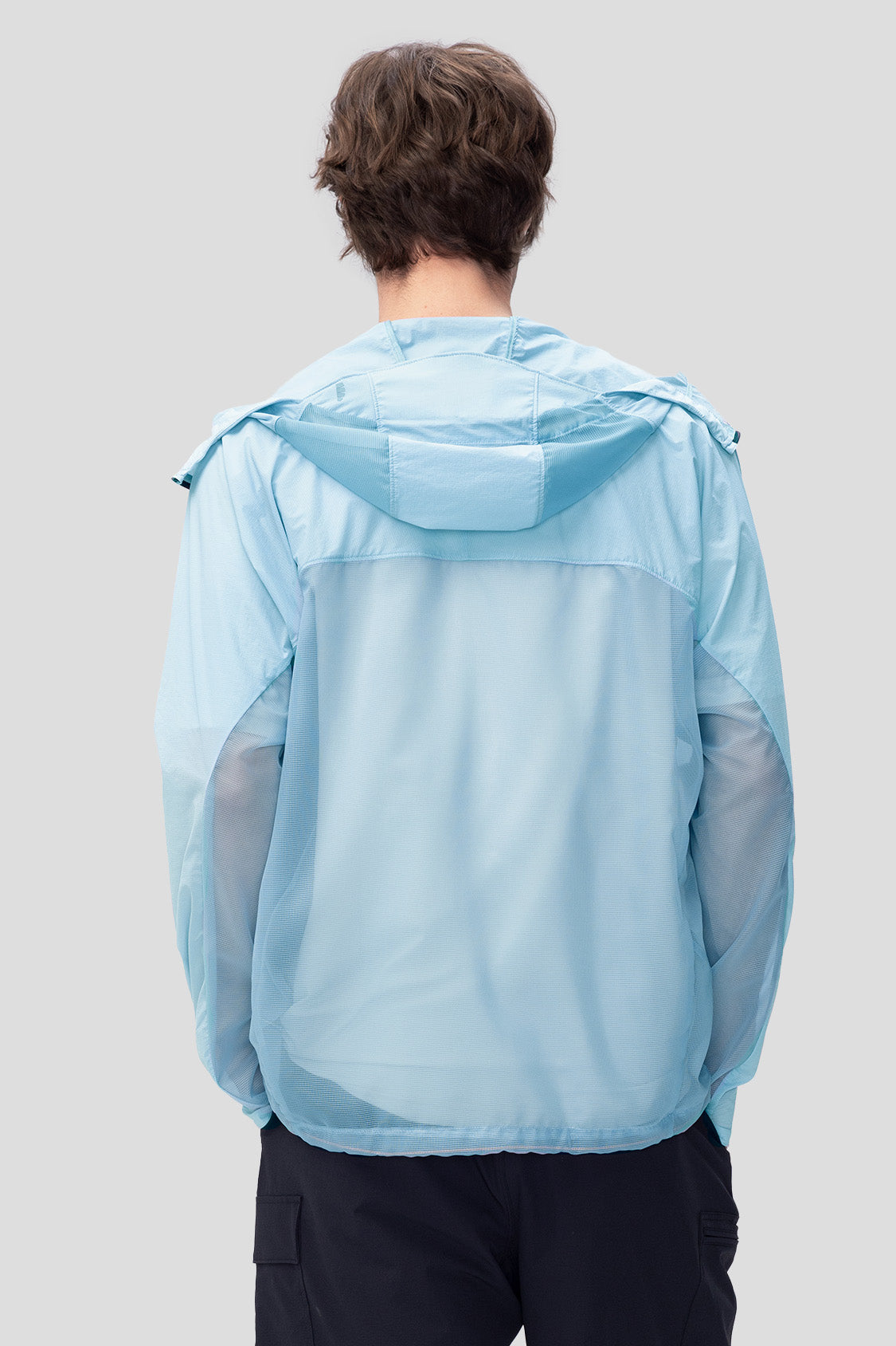 beneunder men's sun protection jacket upf50+ #color_clear smoke blue