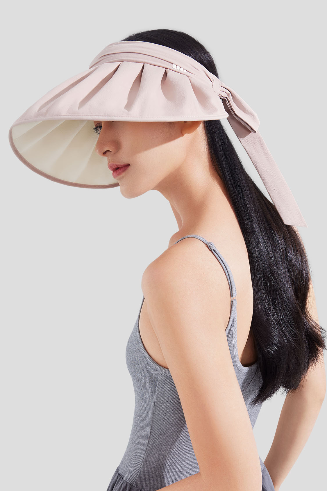 beneunder women's sun hats #color_cloud grey pink