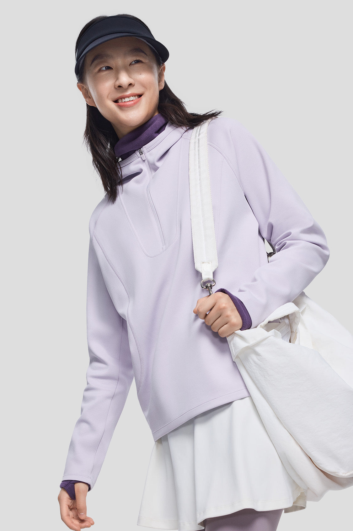 beneunder women's hoodie #color_creamy lilac