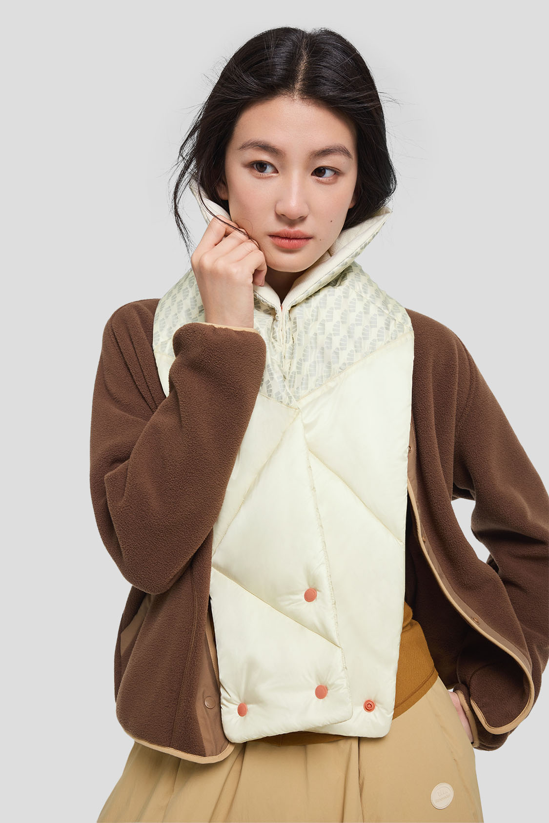 beneunder women's scarf #color_cremy white