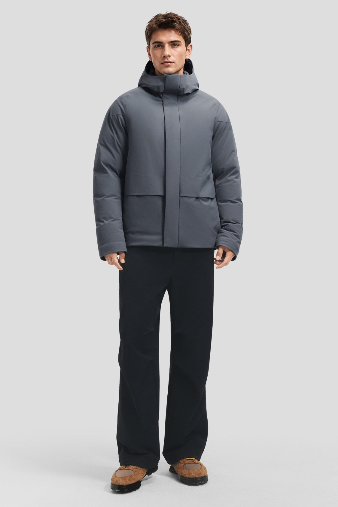 Men's Full-Coverage Stretch Hooded Down Jacket (Maximum Warmth) HD014