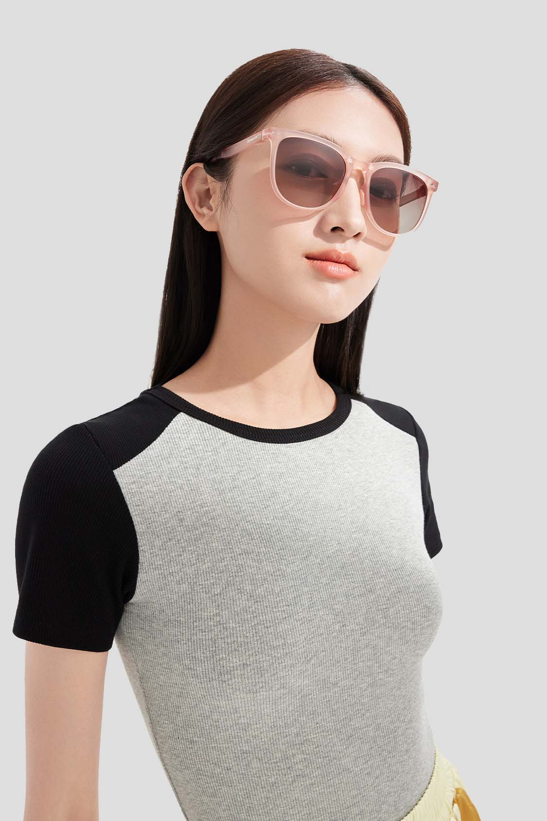 beneunder folding classic sunglasses uv400 #color_crystal cloud pink