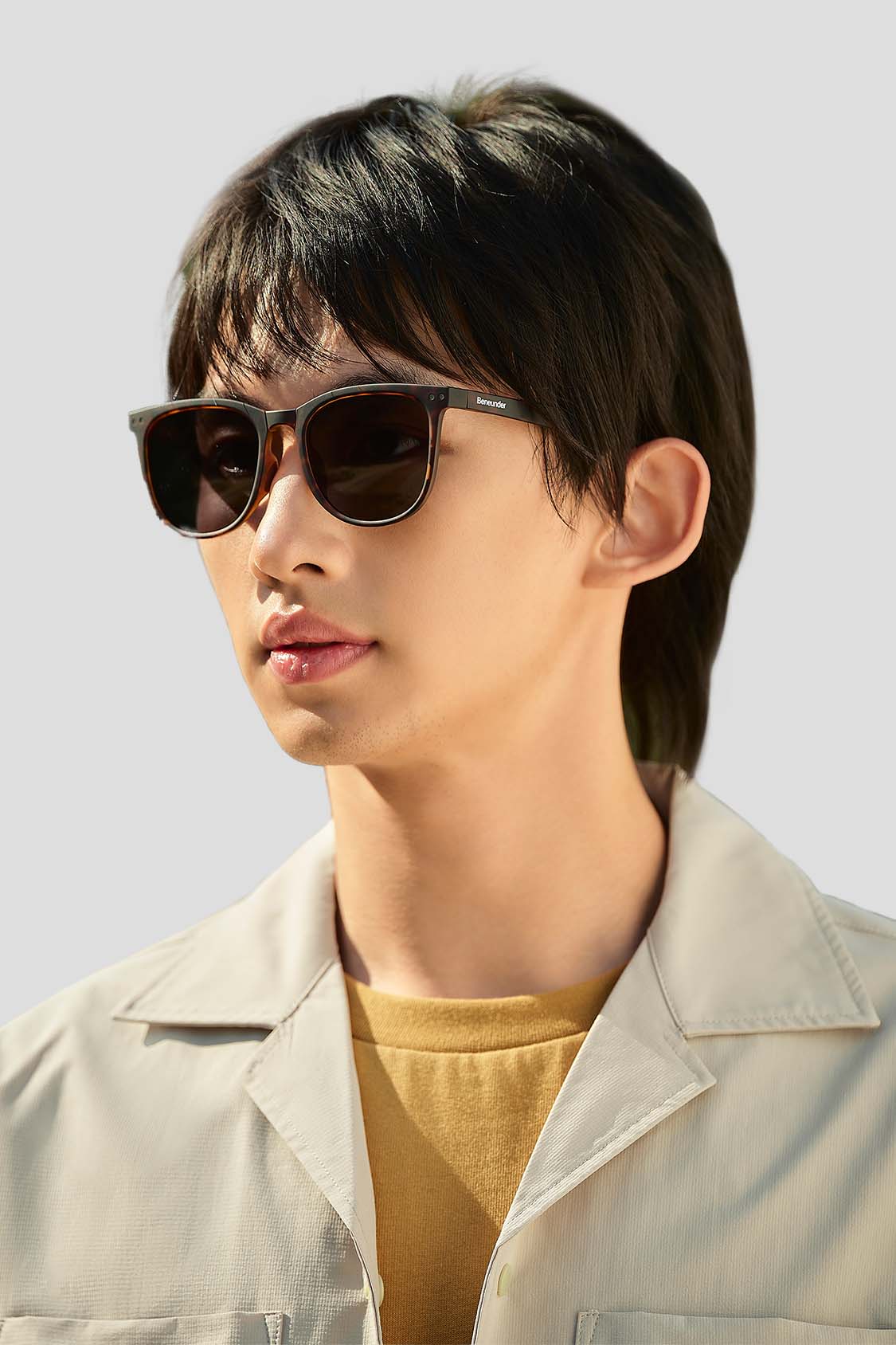 beneunder folding classic sunglasses uv400 #color_tortoise brown