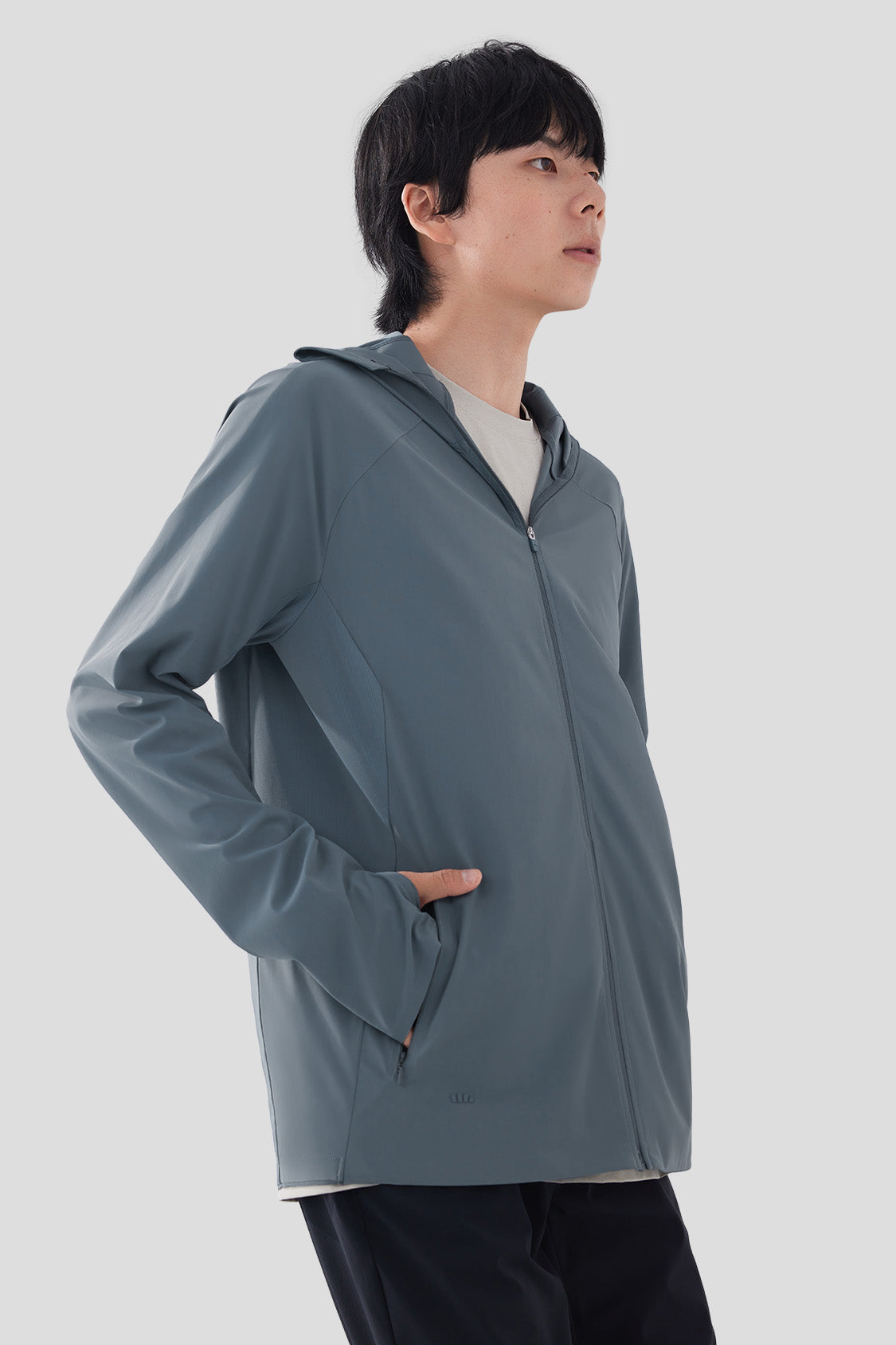 beneunder mens sun protection jacket upf50+ #color_deep blue gray