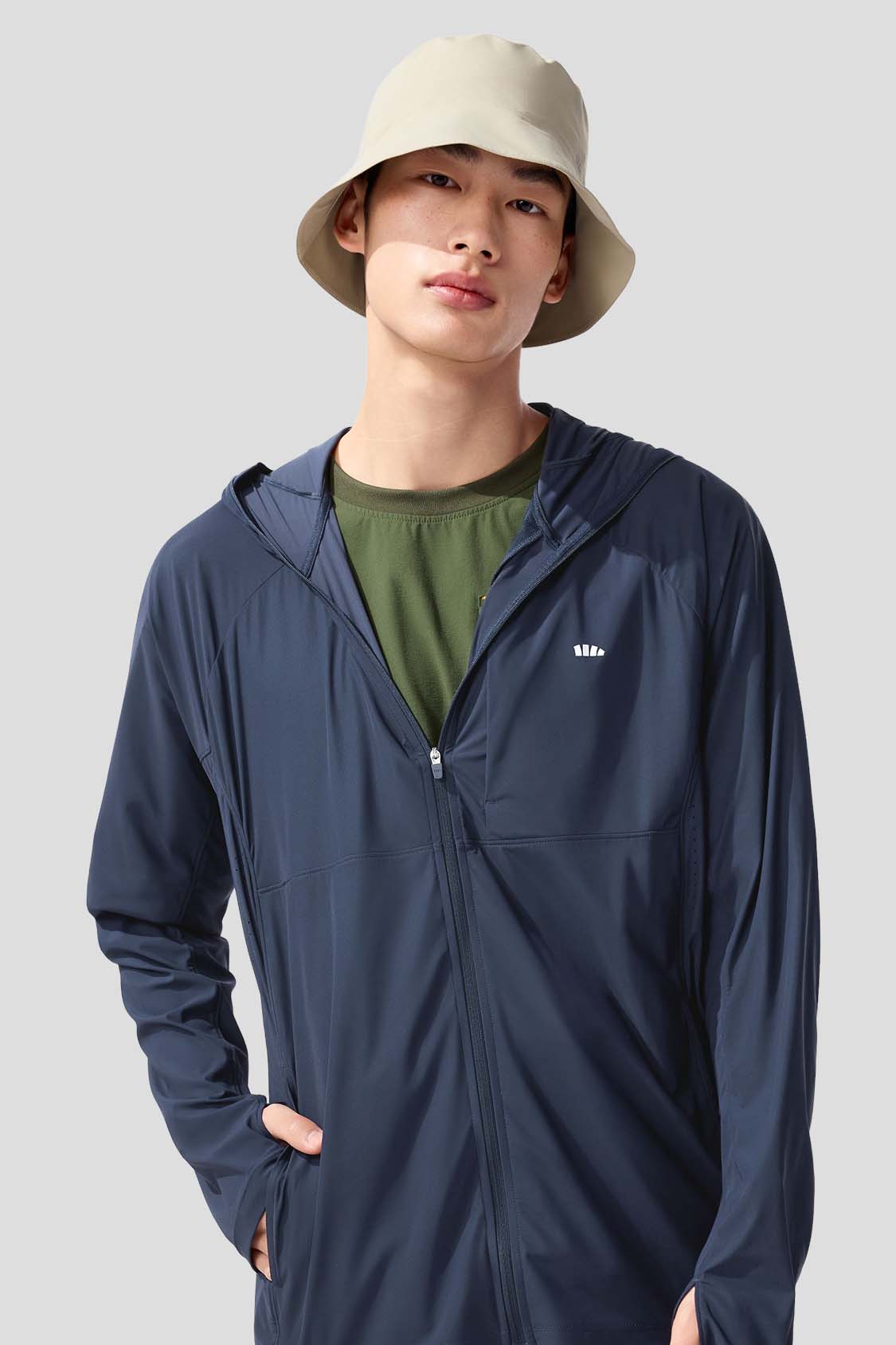 beneunder men's sun protection jacket #color_deep blue