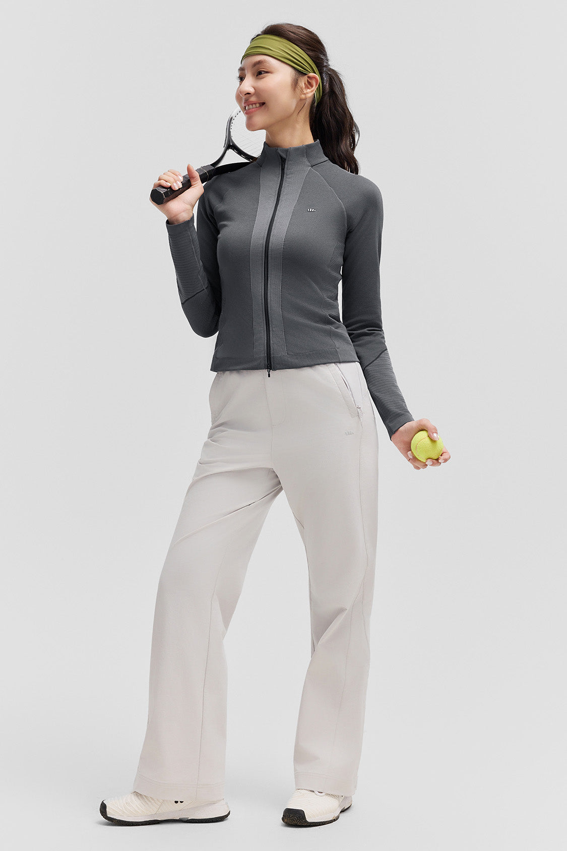 beneunder fullzipdry womens full zip quick dry shaping top #color_deep gray