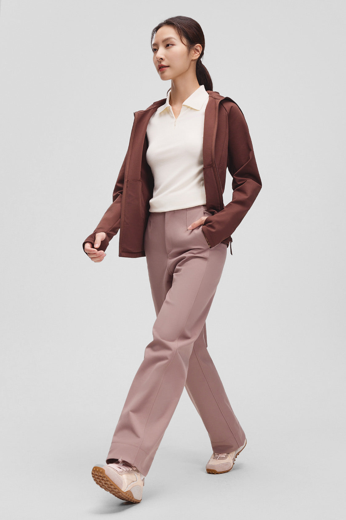 beneunder wrinkleaway womens easy care straight leg pants #color_dusty rose