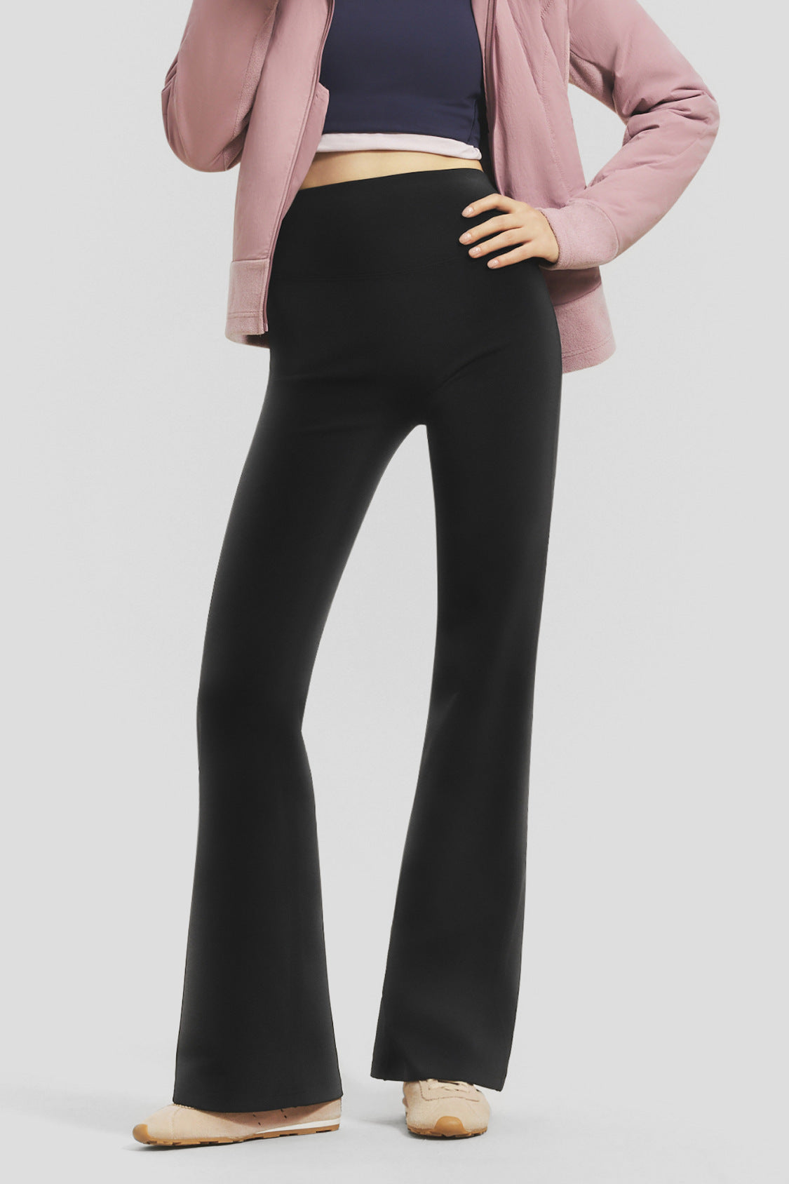 Women's High-Stretch Latex Waist Slight Flare Pants EL031/EL034