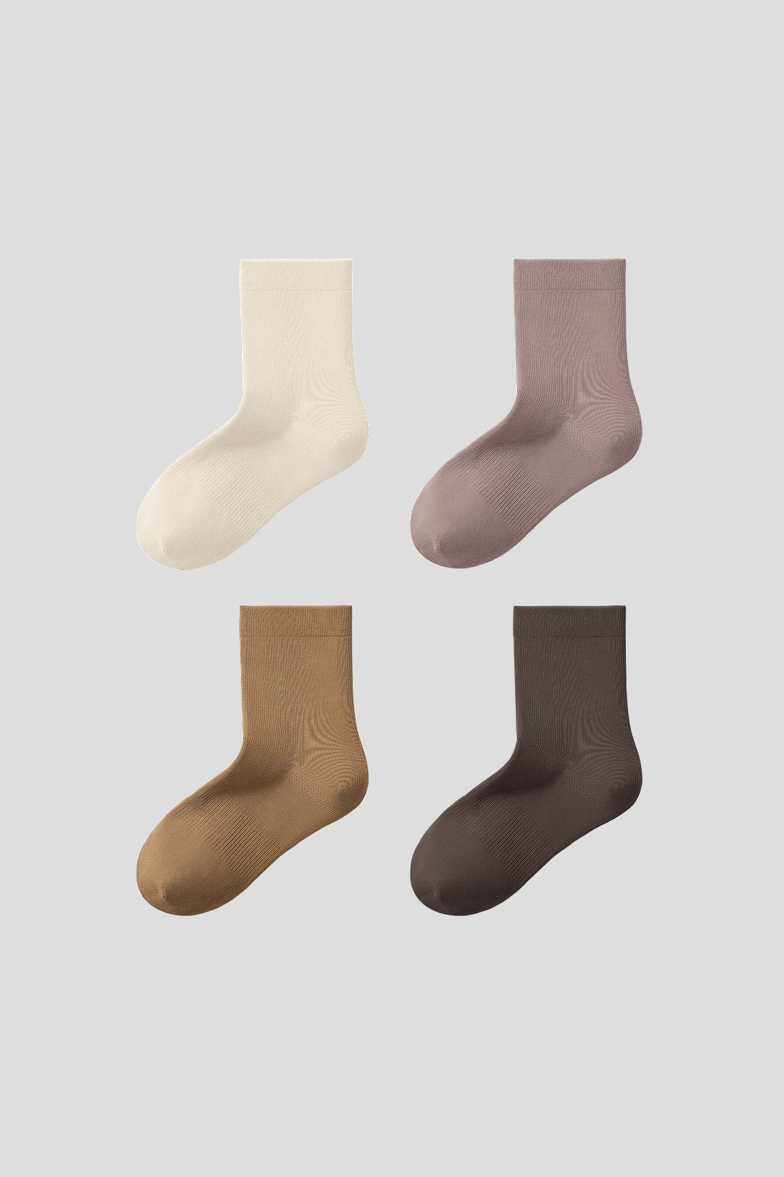 Unisex High-Stretch Cotton Crew Socks (4-Pack) EL039/EL041
