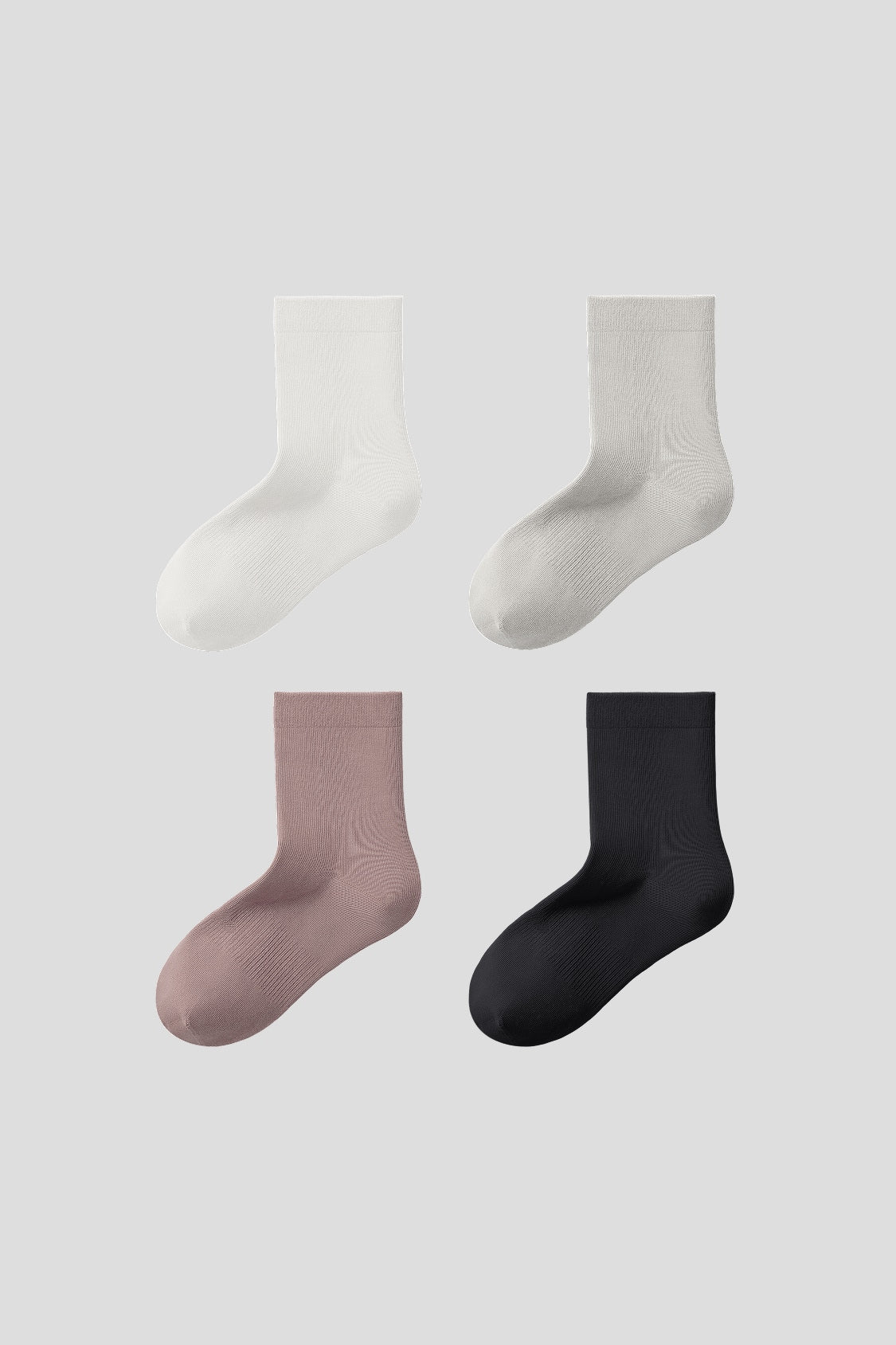 Unisex High-Stretch Cotton Crew Socks (4-Pack) EL039/EL041