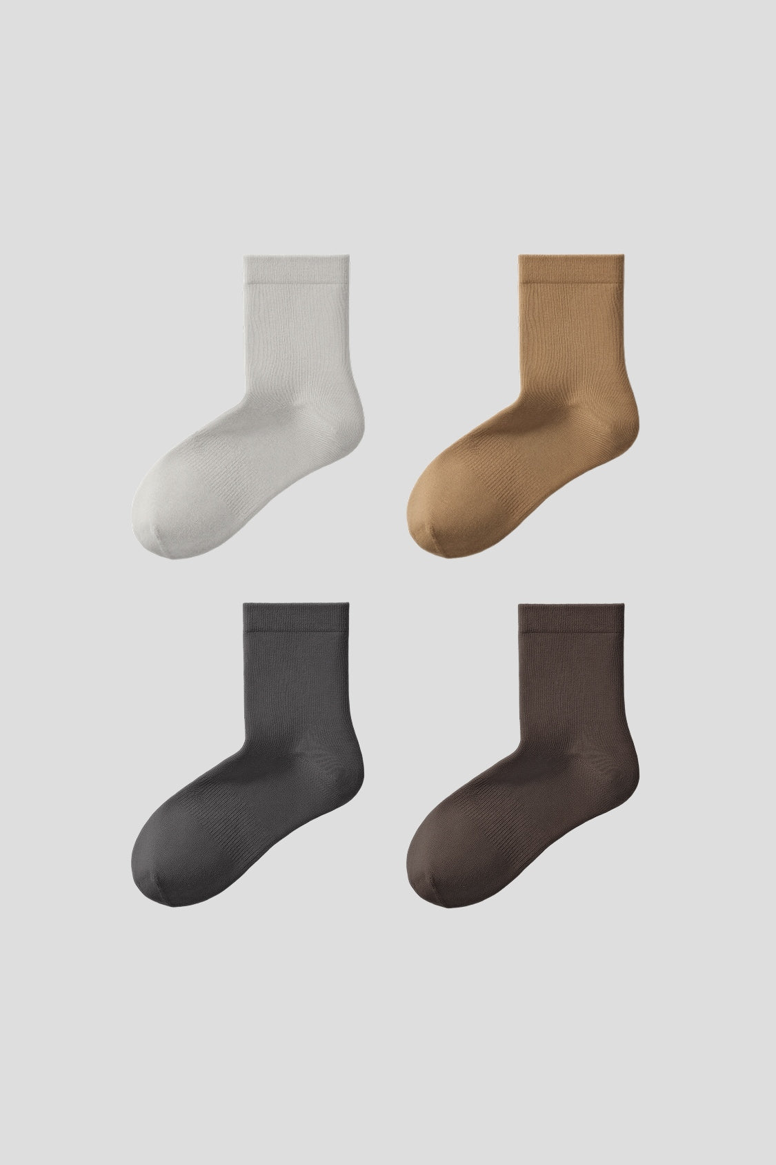 Unisex High-Stretch Cotton Crew Socks (4-Pack) EL039/EL041