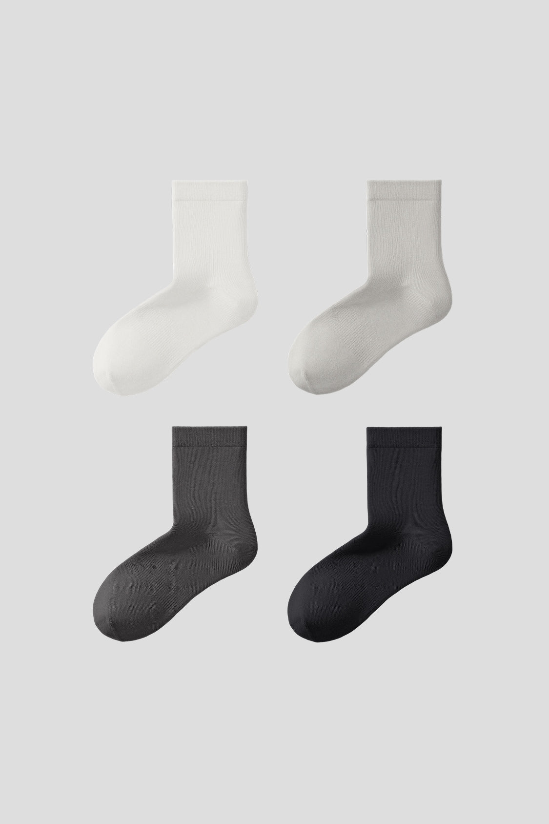Unisex High-Stretch Cotton Crew Socks (4-Pack) EL039/EL041