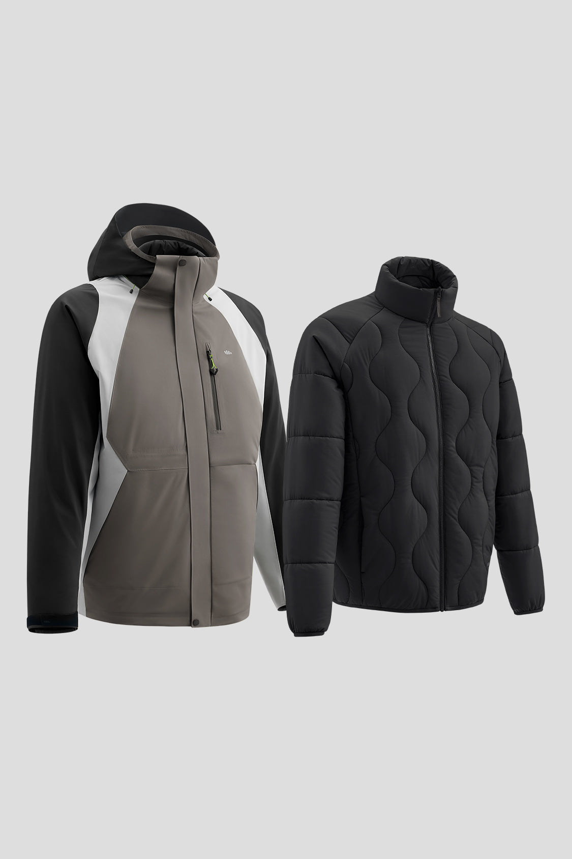 beneudner men's 3-in-1 jackets #color_graphite gray - dusk black