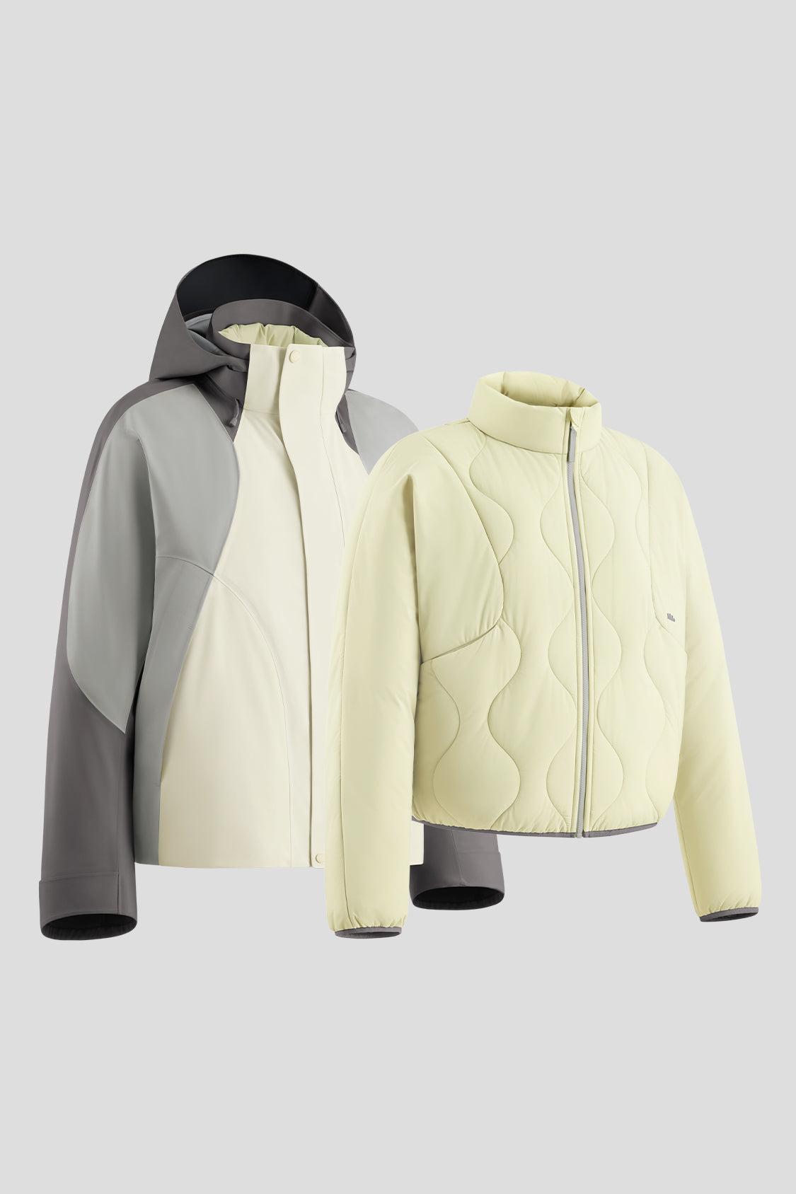 beneunder women's jacket #color_moonlit green & pale yellow