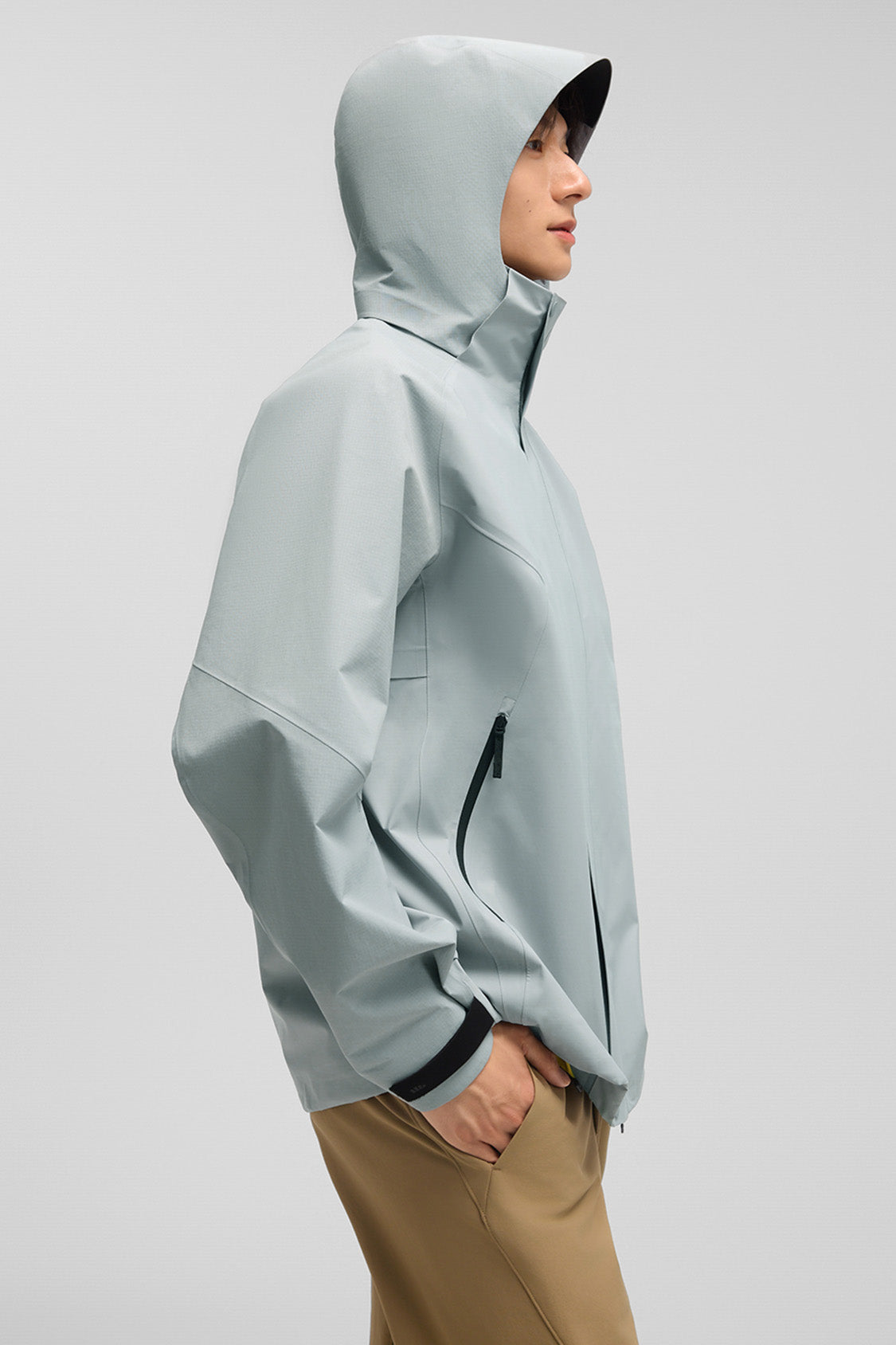 beneunder trailguard – men’s stretch insulated shell jacket (removable hood, warm liner) #color_gray